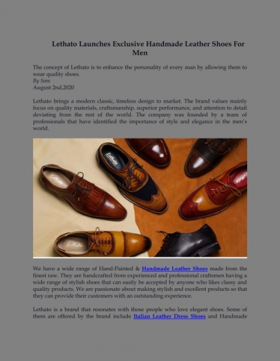 Lethato  Your OneStop Solution for Handmade Leather Shoes