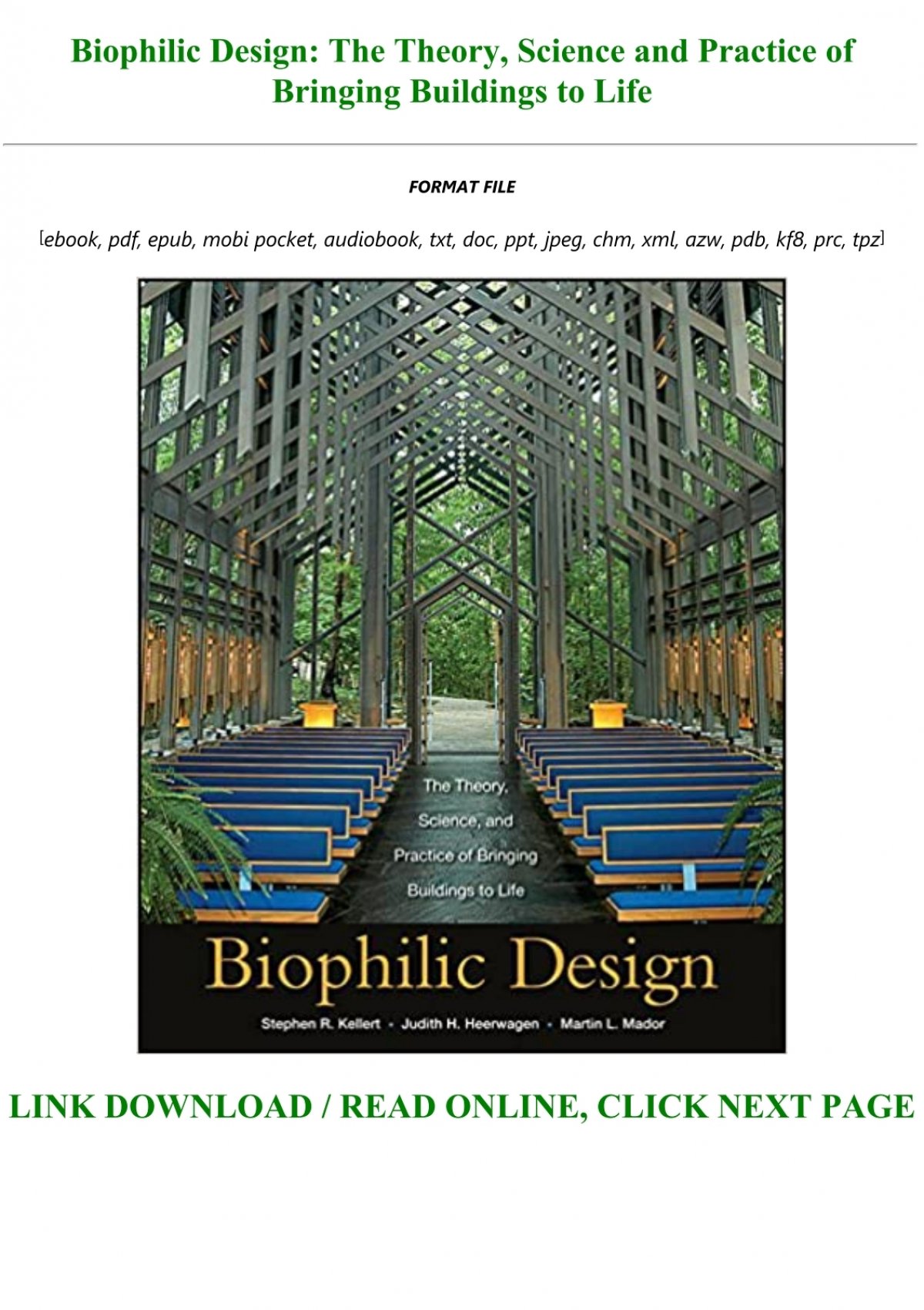 [GET] PDF Biophilic Design: The Theory, Science and Practice of