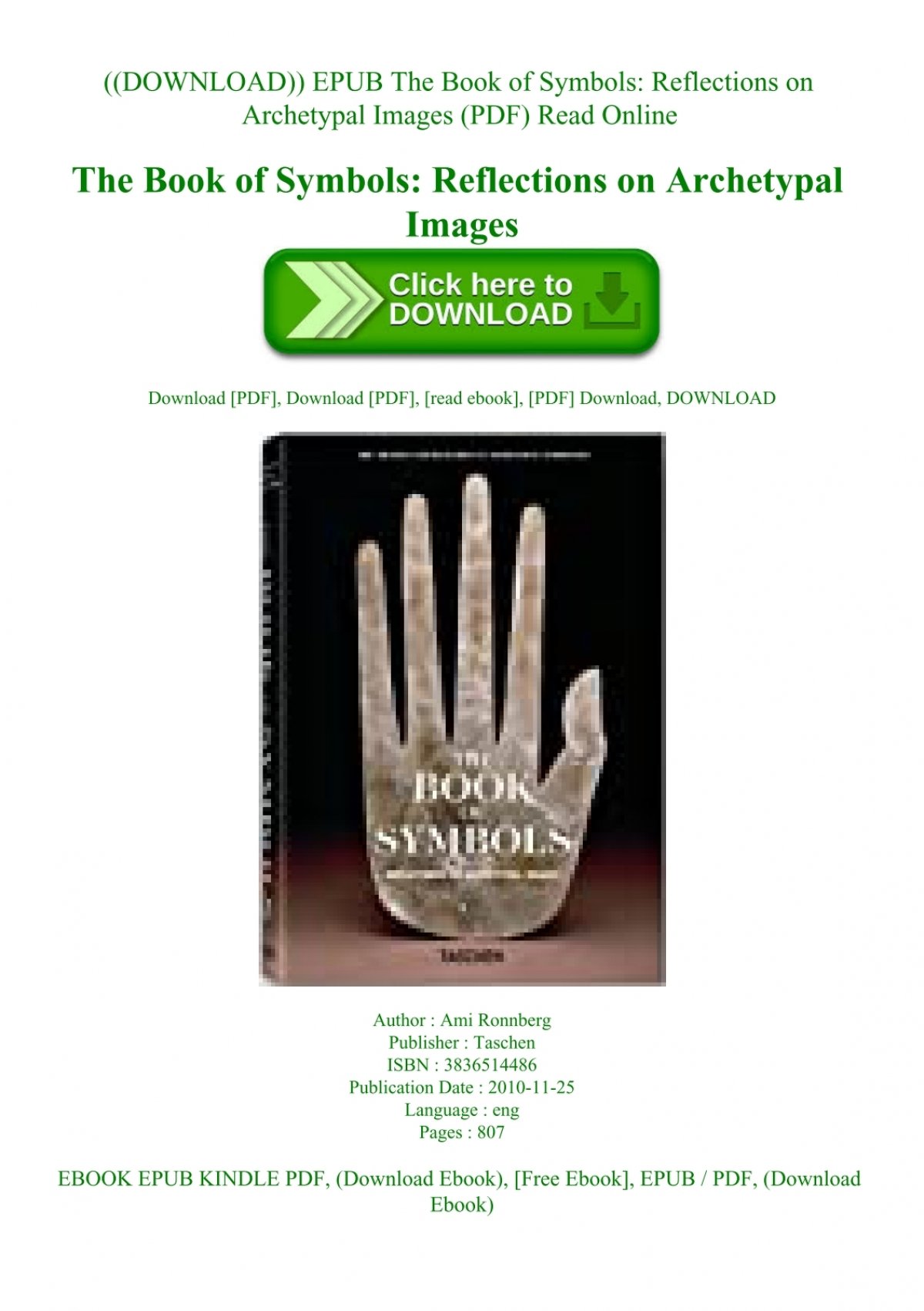 Download Epub The Book Of Symbols Reflections On Archetypal Images Pdf Read Online