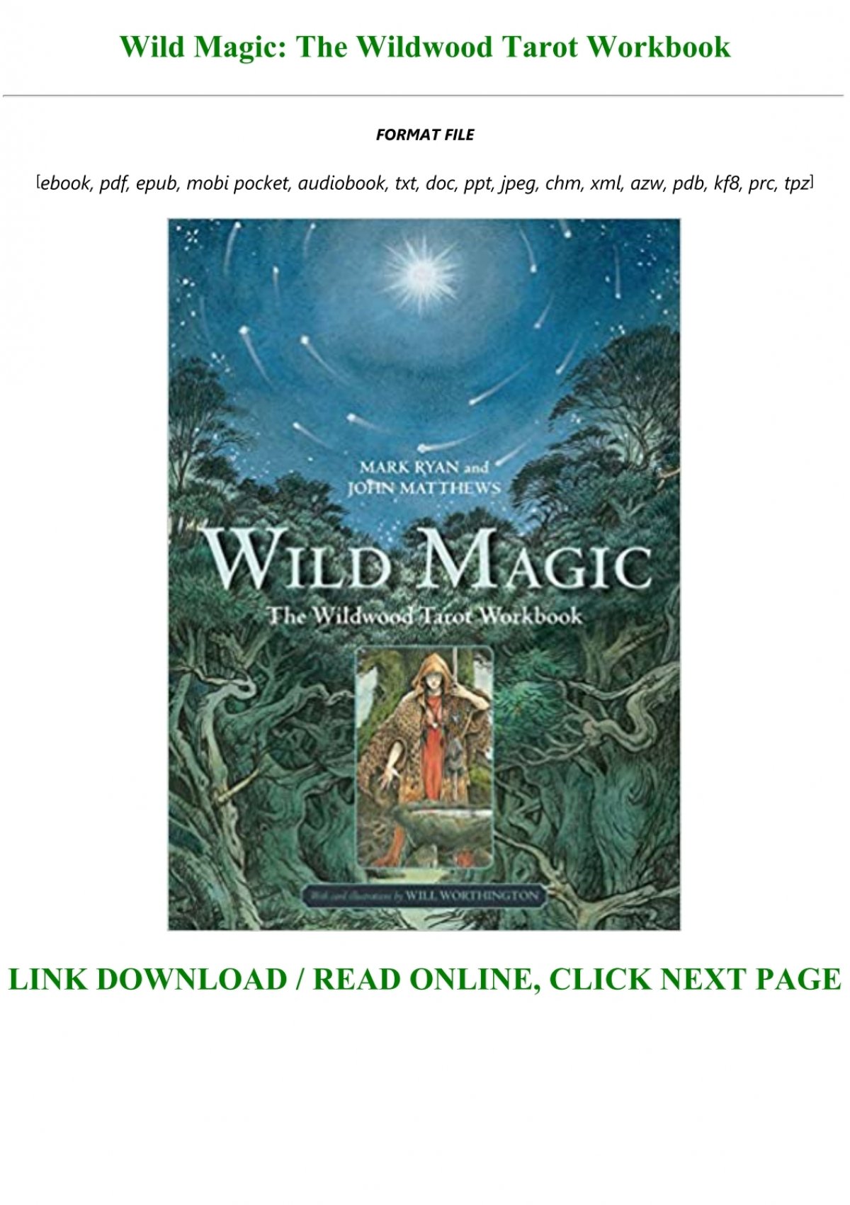 Best Pdf Wild Magic The Wildwood Tarot Workbook For Any Device