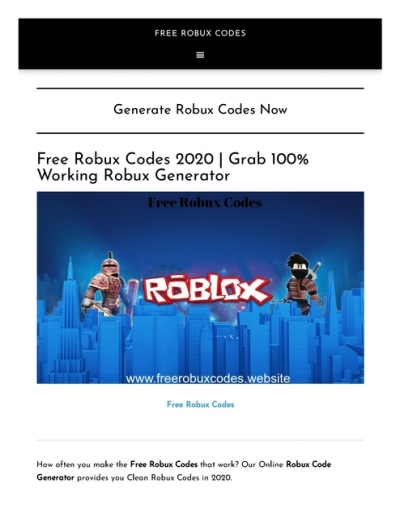 Codes For Robux That Work