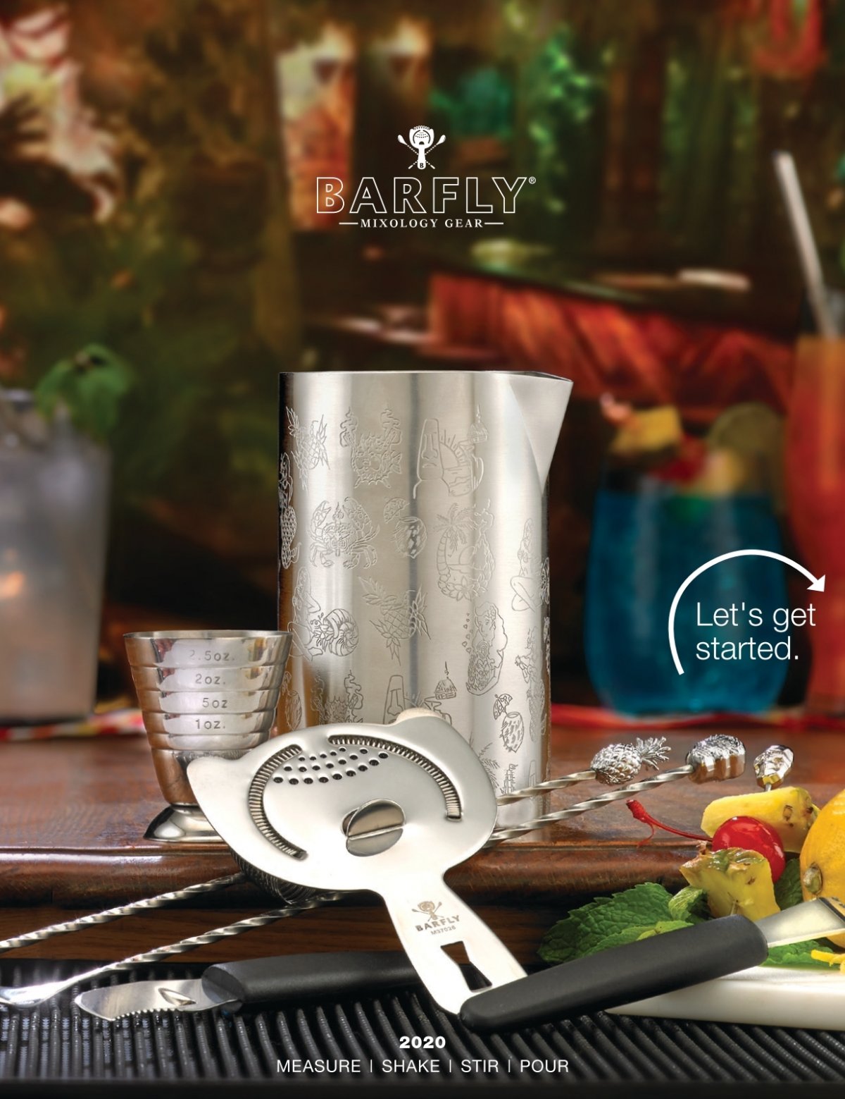 Barfly M37108 2 oz. Stainless Steel Stepped Jigger with Handle