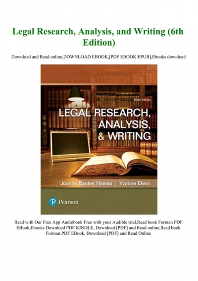 legal research analysis and writing 6th edition answers