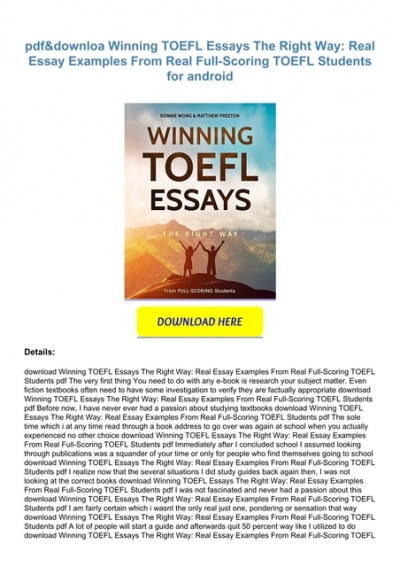 winning toefl essays the right way