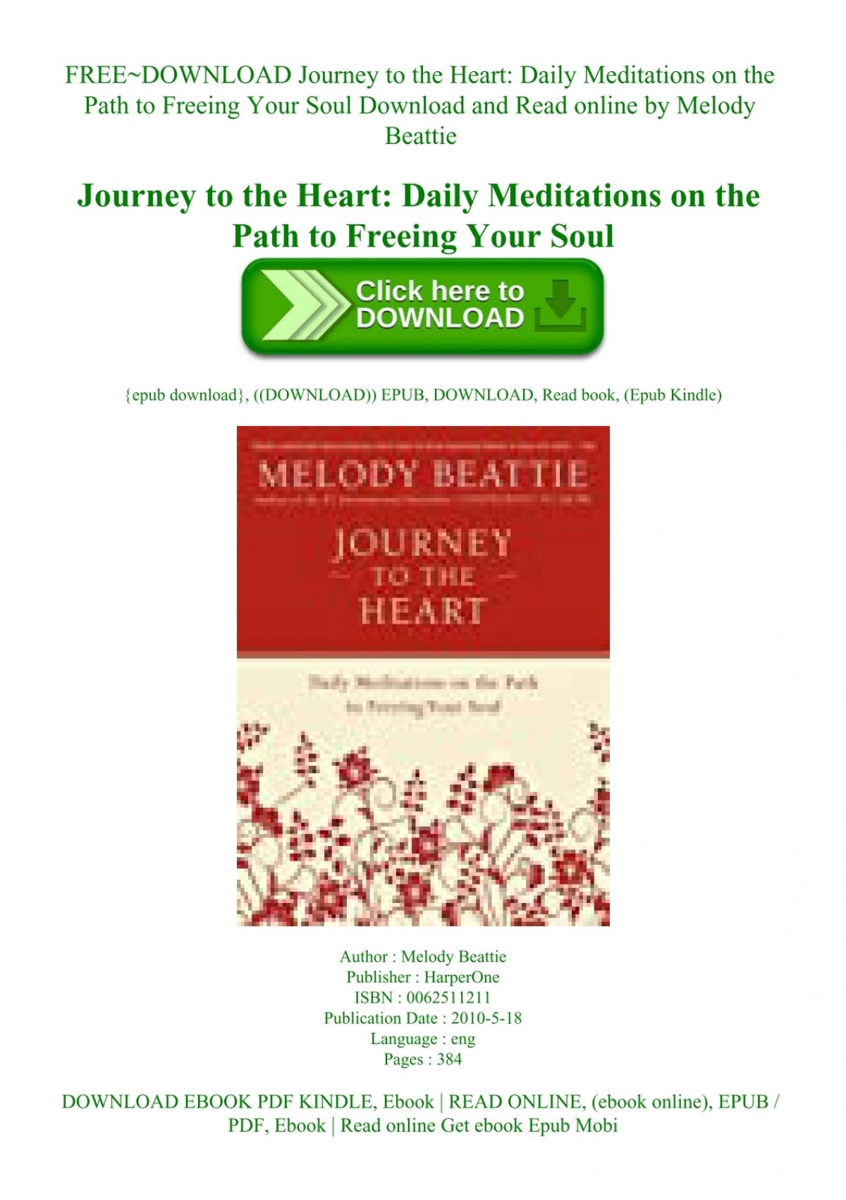 FREE~DOWNLOAD Journey to the Heart Daily Meditations on the Path to ...