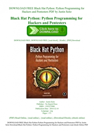 DOWNLOAD FREE Black Hat Python Python Programming for Hackers and ...