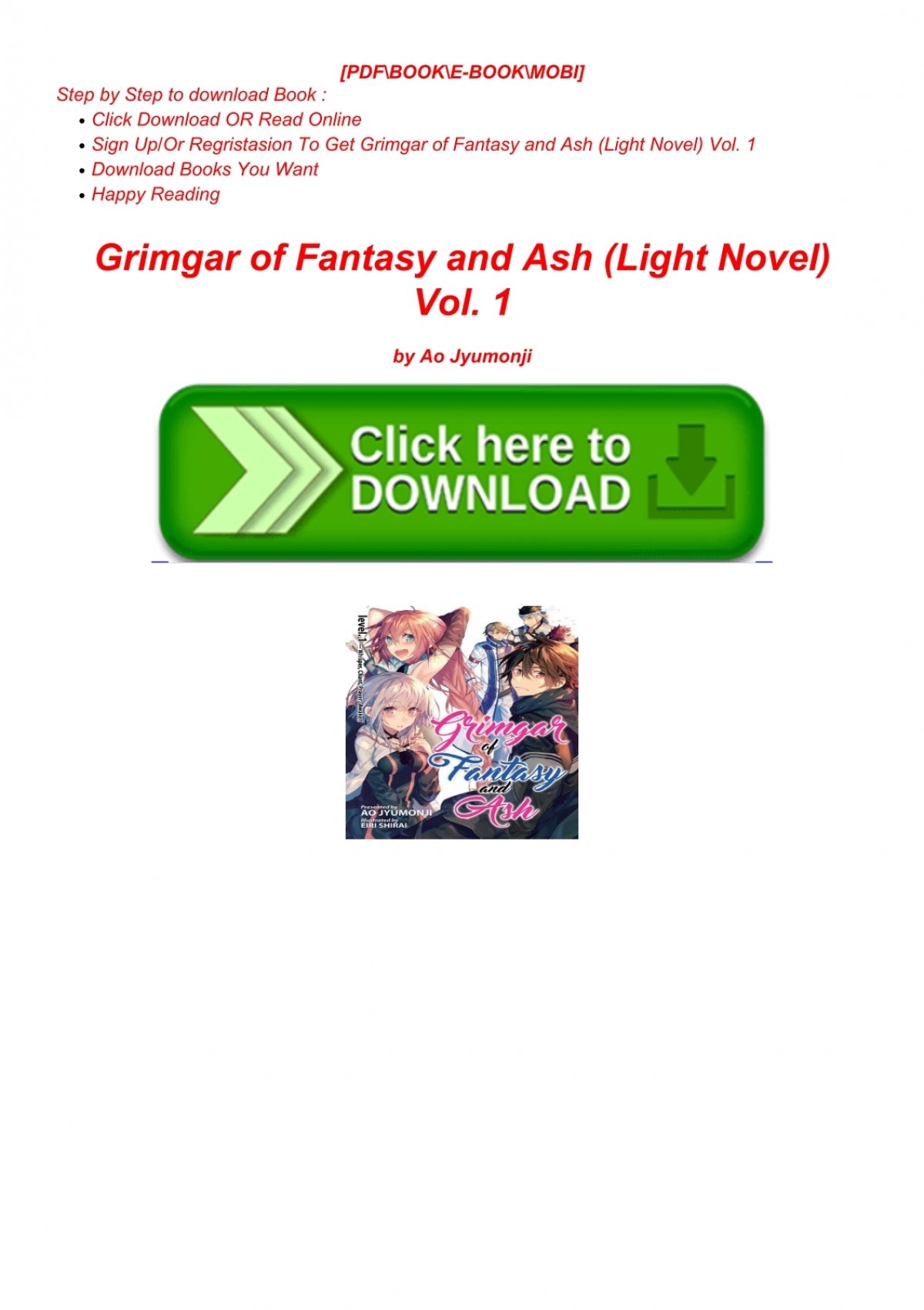 Grimgar Of Fantasy And Ash Volume 1 Download Free Ebook