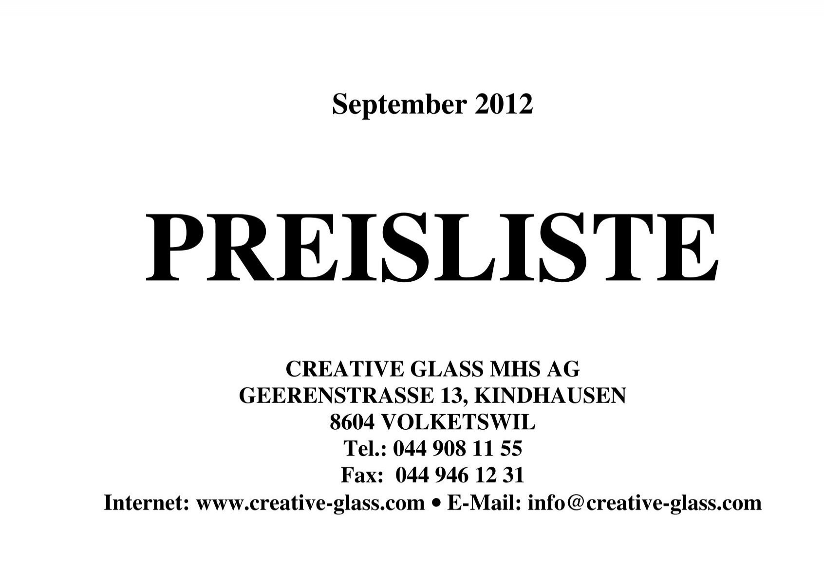 September Creative - 2012 Glass