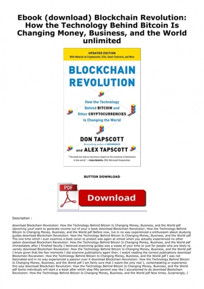 Blockchain Revolution How The Technology Behind Bitcoin Is Changing Money Business And The World Download Free Ebook