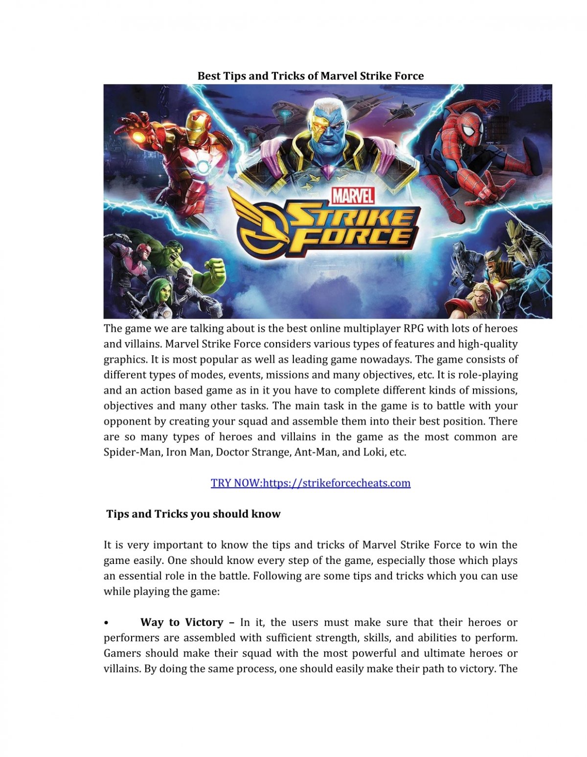 Marvel Strike Force Hack 2020 To Generate Gold and Power Core Easy
