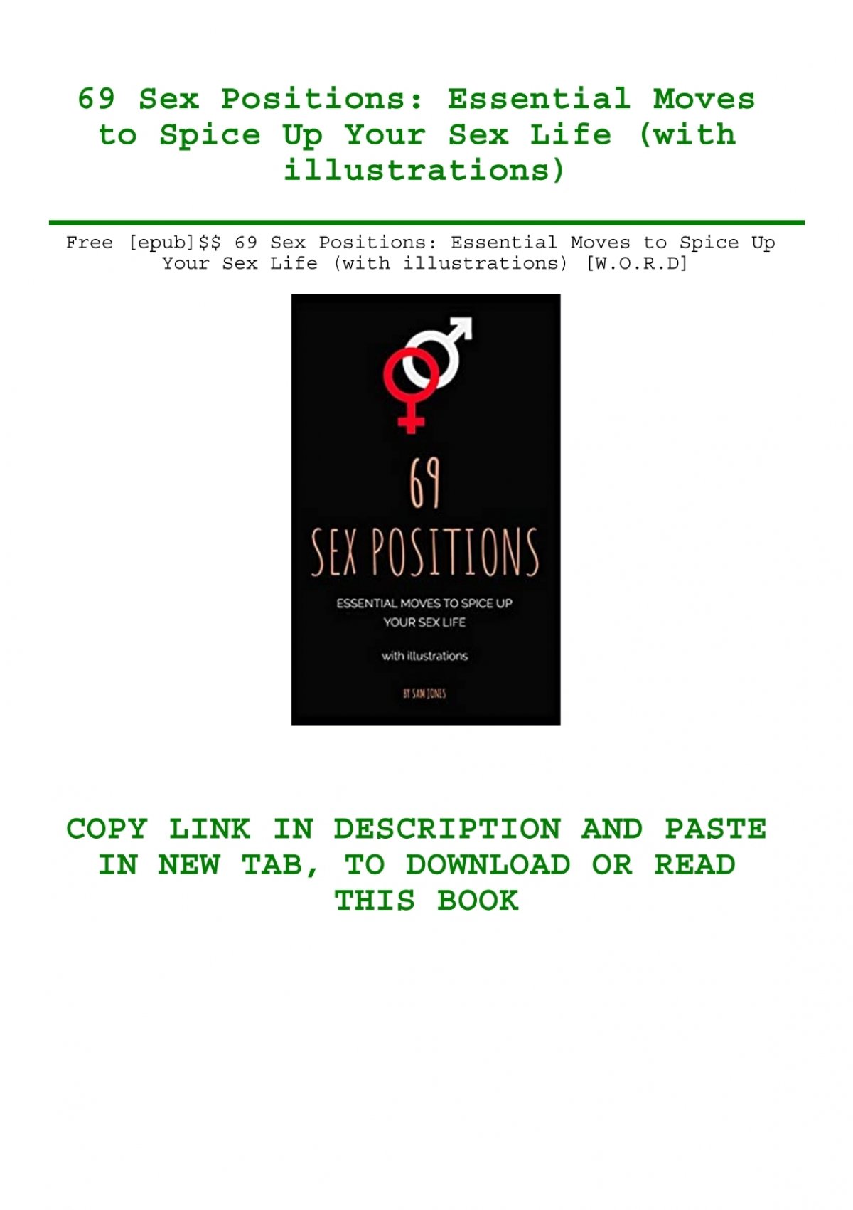 Free [epub] 69 Sex Positions Essential Moves To Spice Up Your Sex Life With Illustrations [w