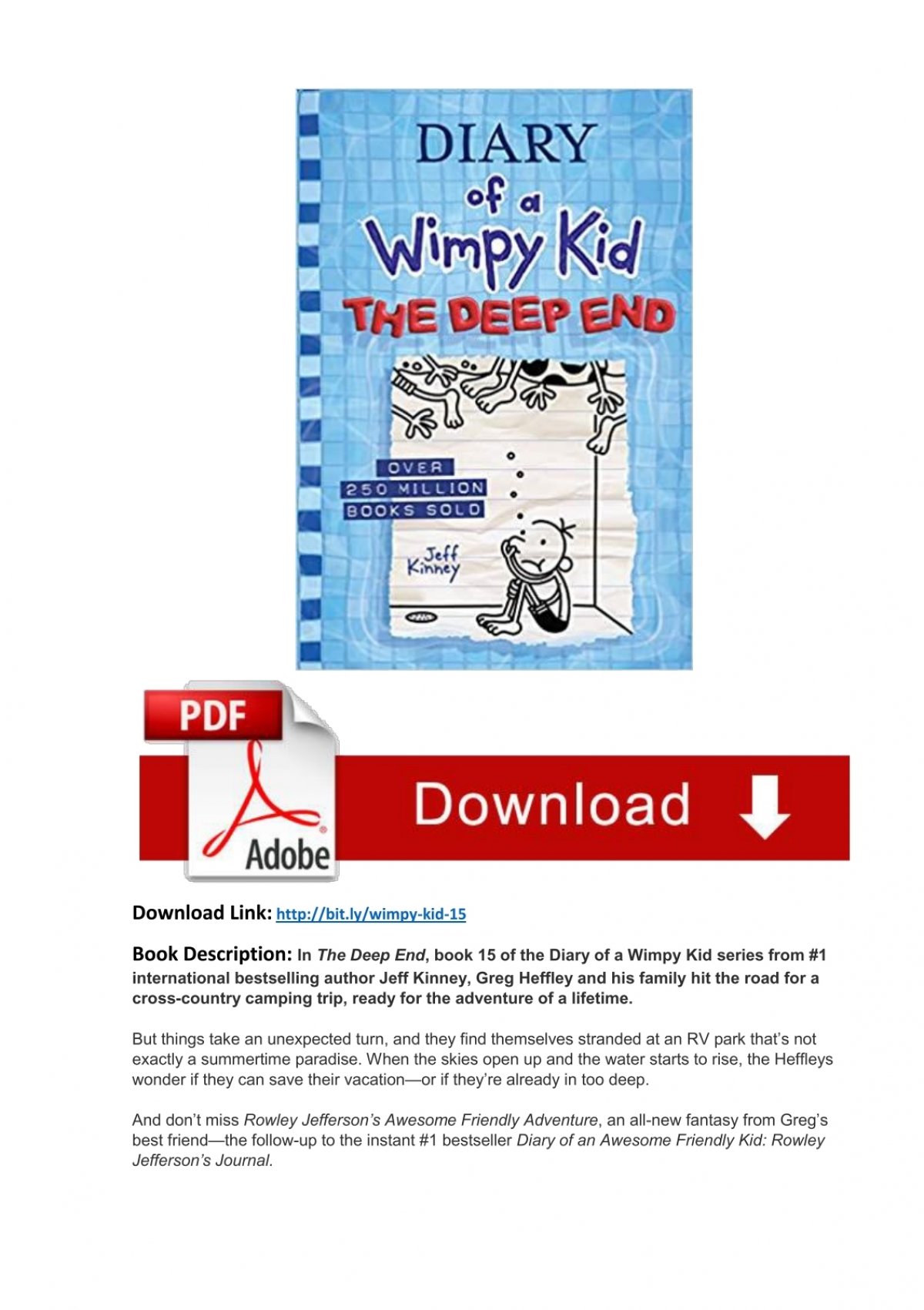 [Full Book] PDF Download The Deep End (Diary of a Wimpy Kid Book 15) by ...