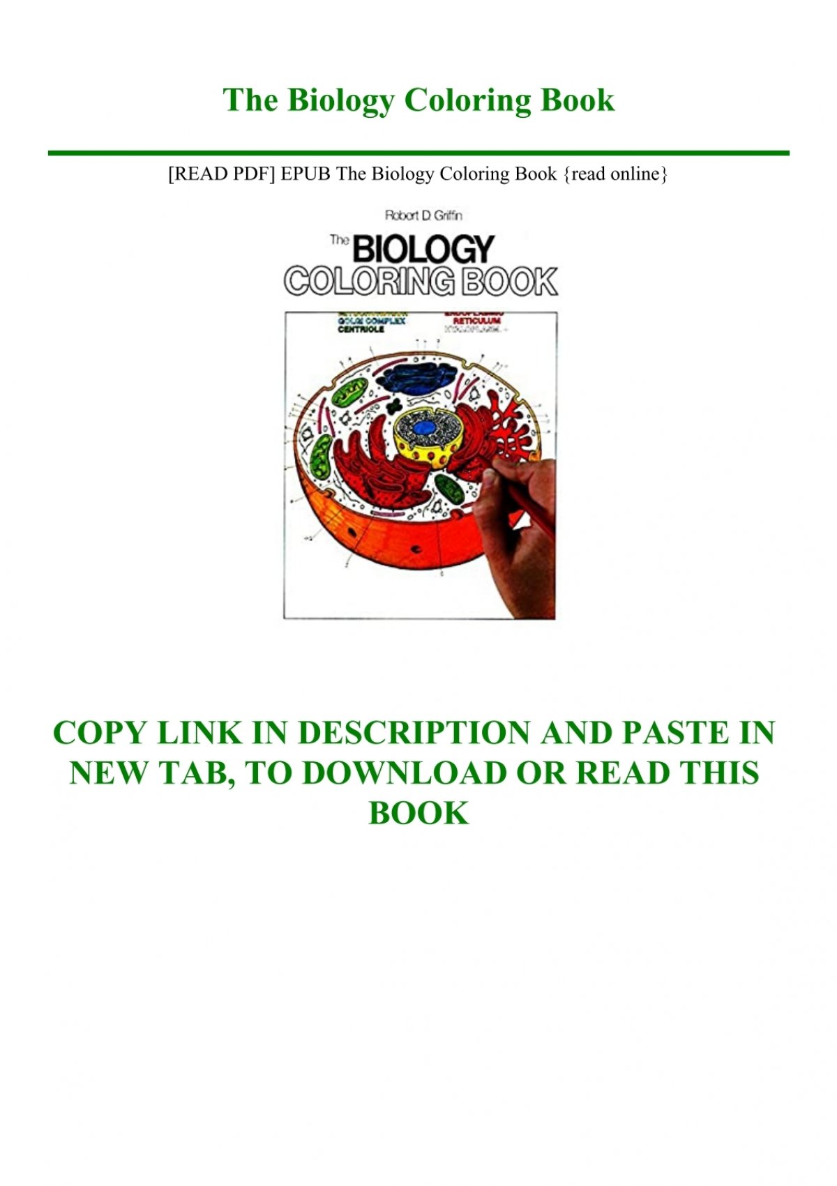Download Read Pdf Epub The Biology Coloring Book Read Online