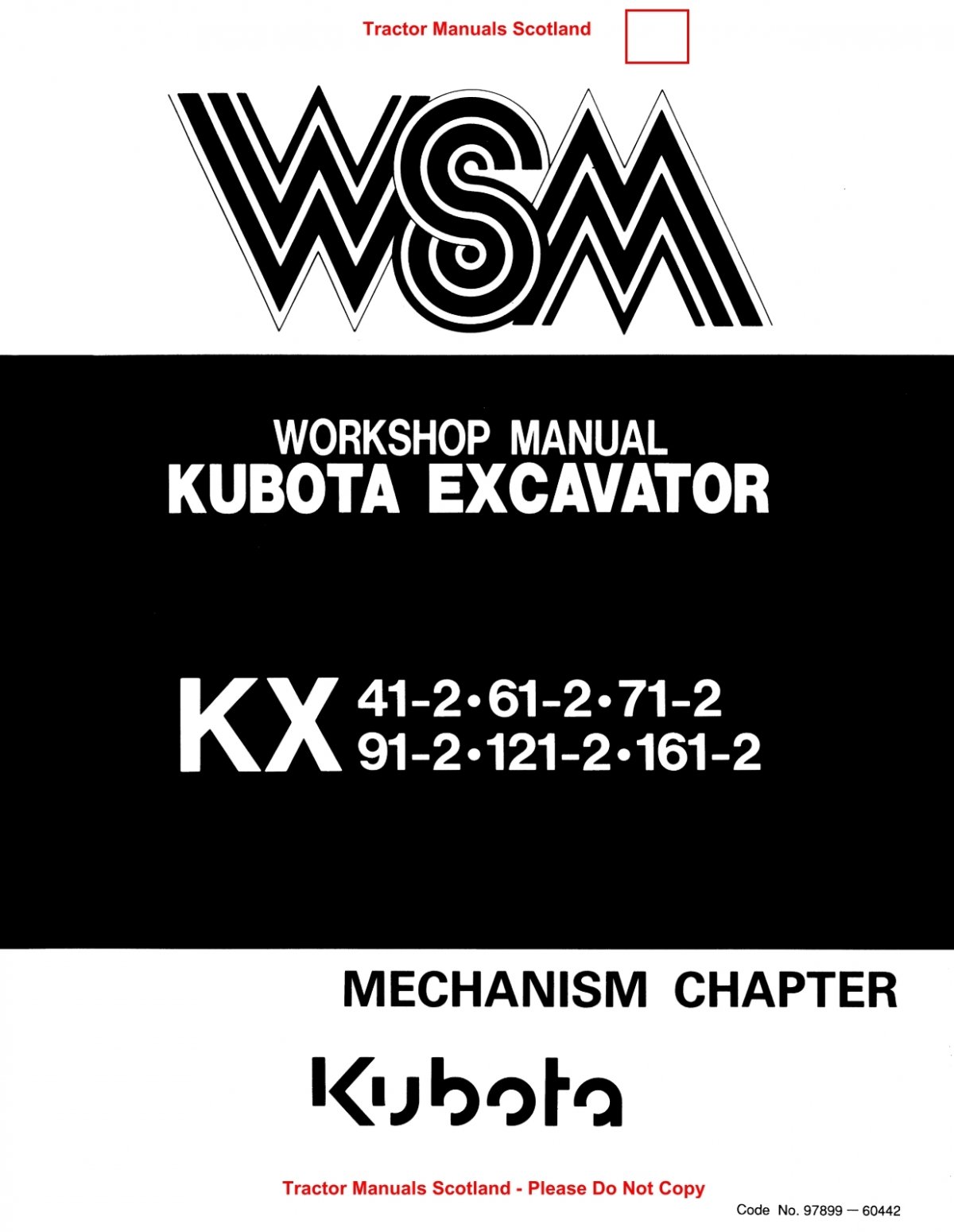 Kubota KX41-2 KX161-2 Excavator Workshop Manual Mechanism 97