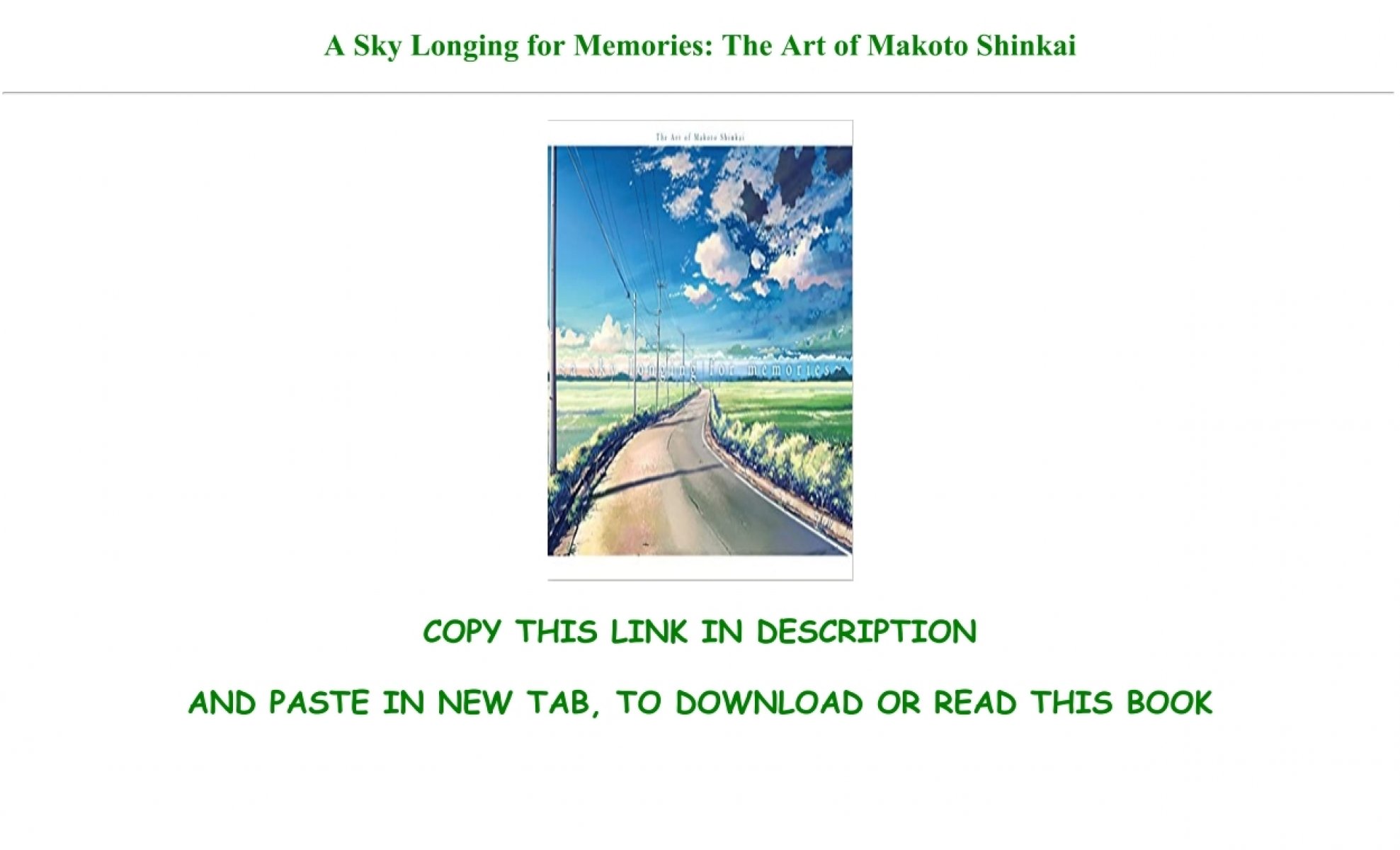 A Sky Longing for Memories - by Makoto Shinkai (Paperback)