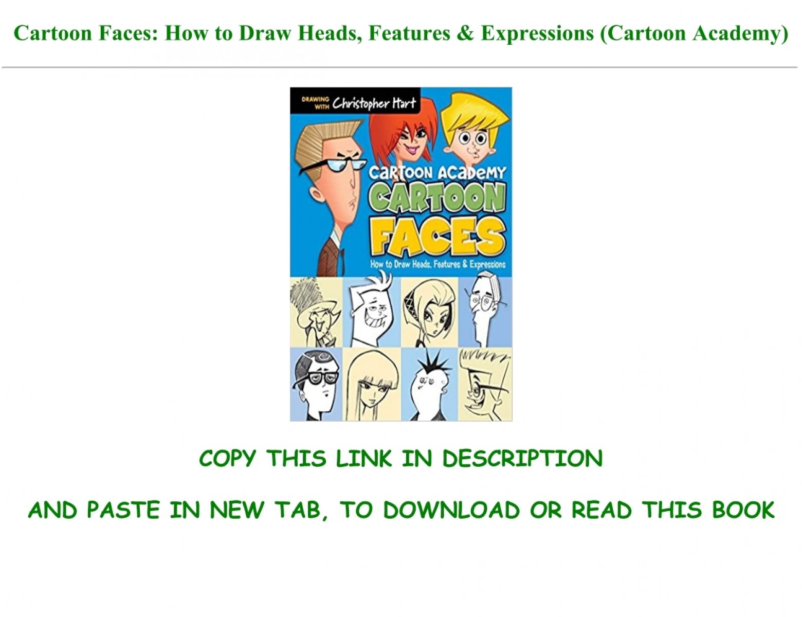 (B.O.O.K.$) Cartoon Faces: How to Draw Heads, Features & Expressions