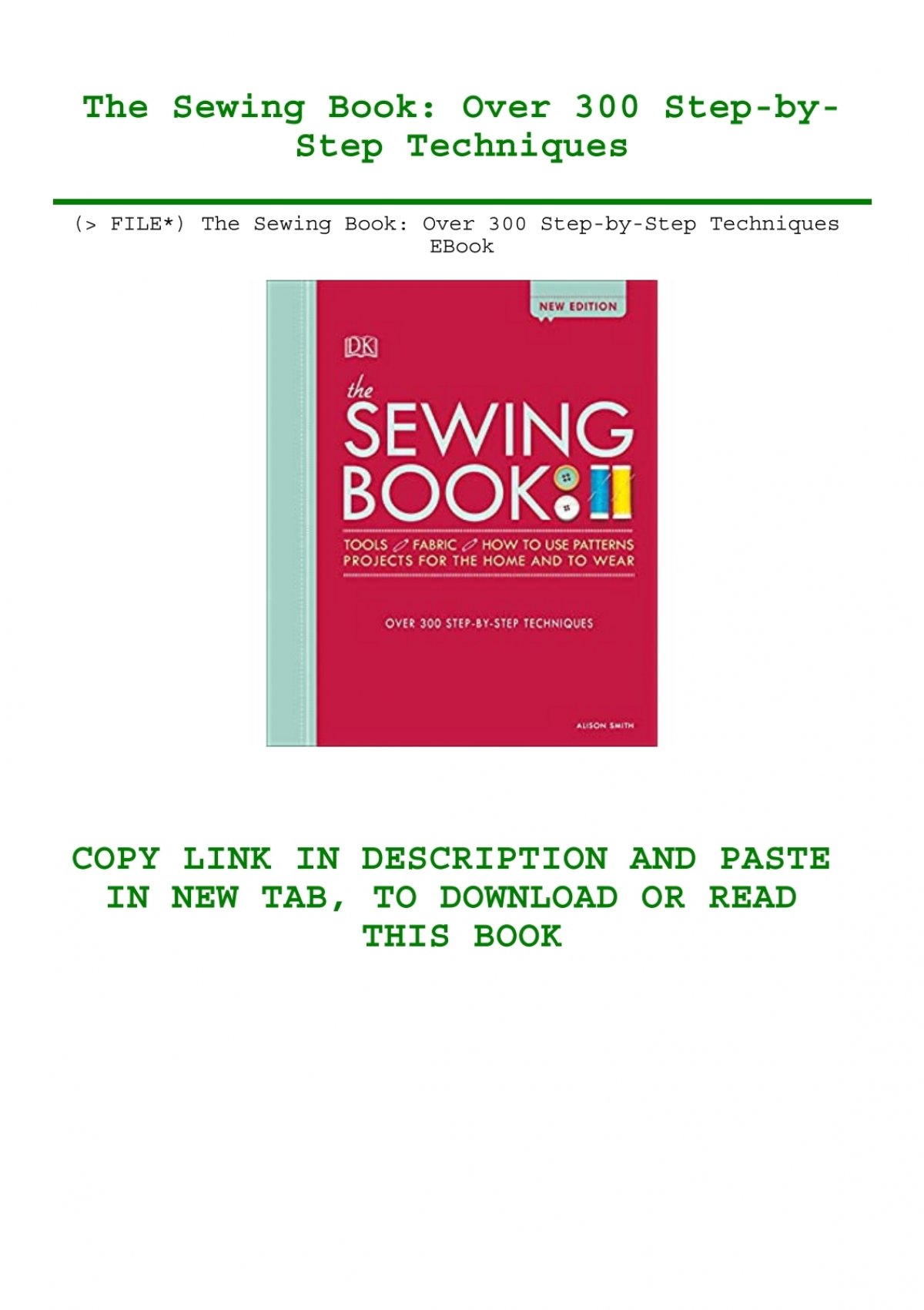 Stream ??pdf^^ ⚡ The Sewing Book: Over 300 Step-by-Step Techniques #P.D.F.  DOWNLOAD^ by ellisgriffin