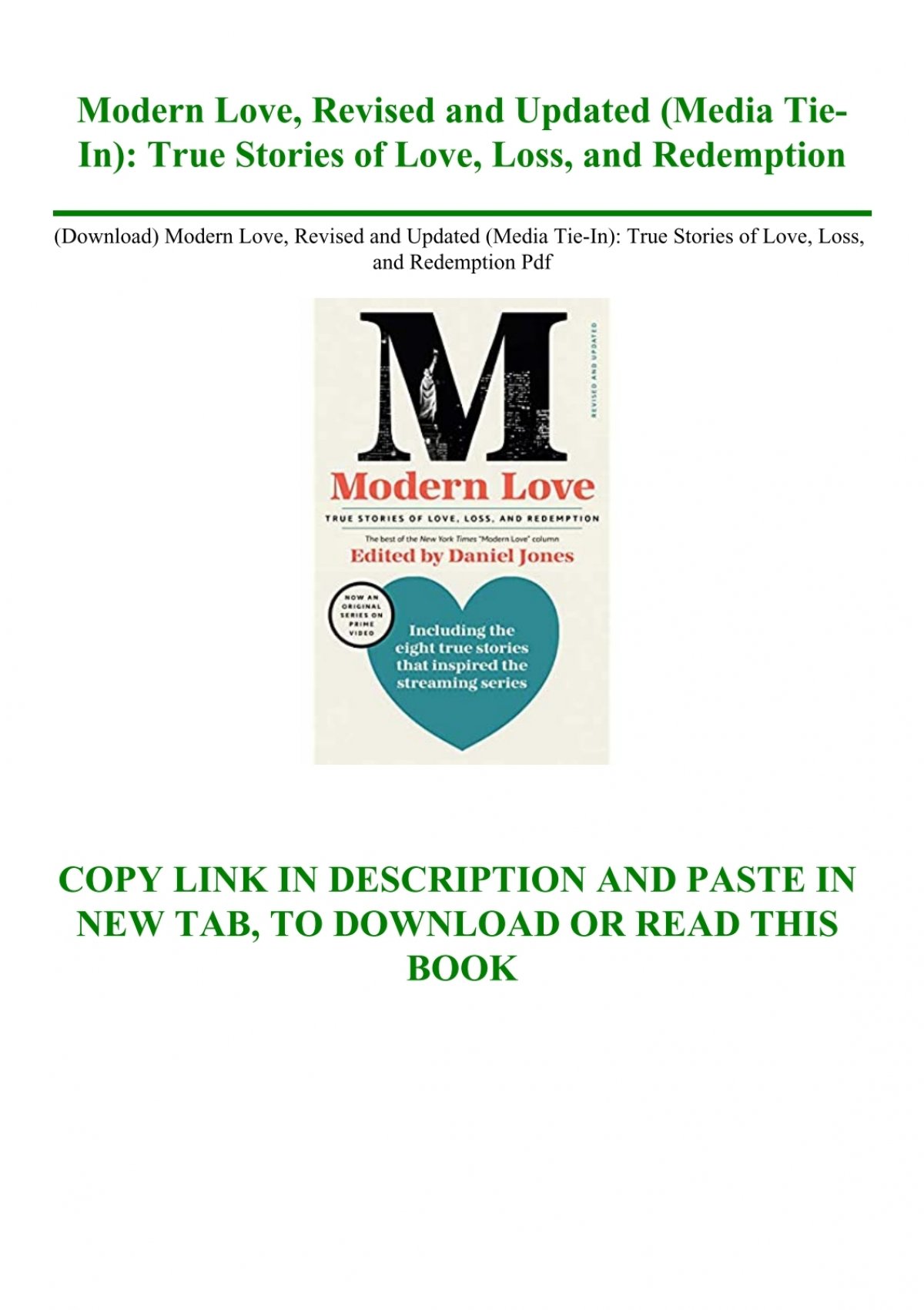 Modern Love, Revised and Updated: True by Jones, Daniel