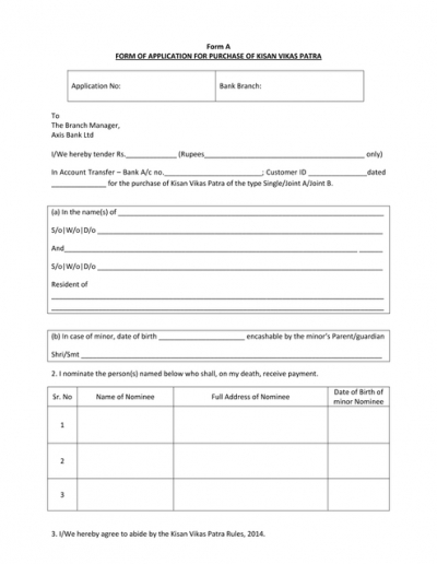 kvp assignment form
