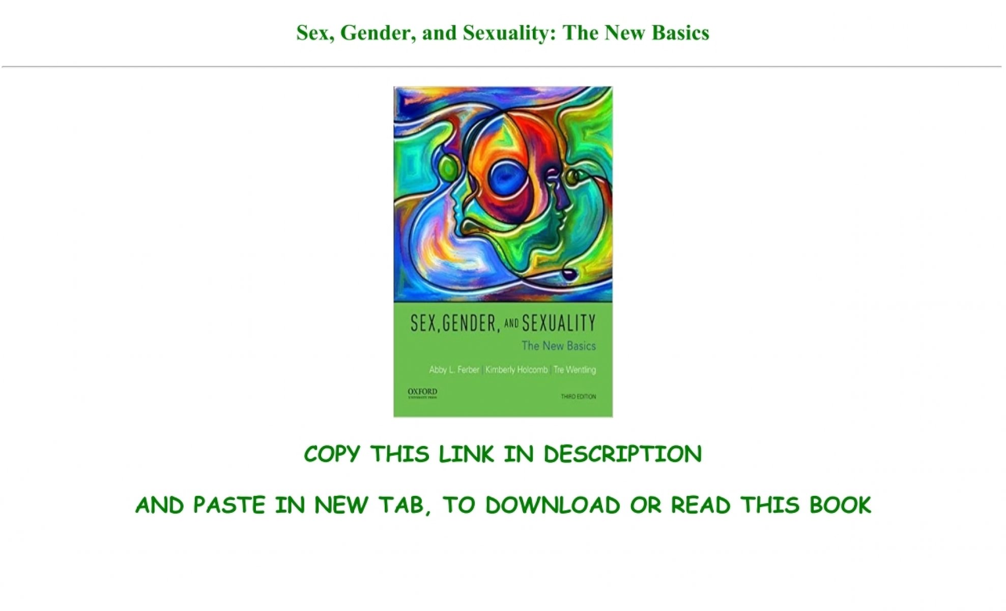 Sex Gender And Sexuality The New Basics