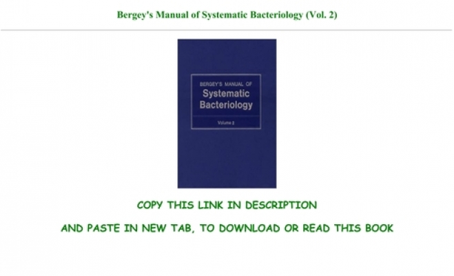 bergeys manual of systematic bacteriology volume 2 pdf free download