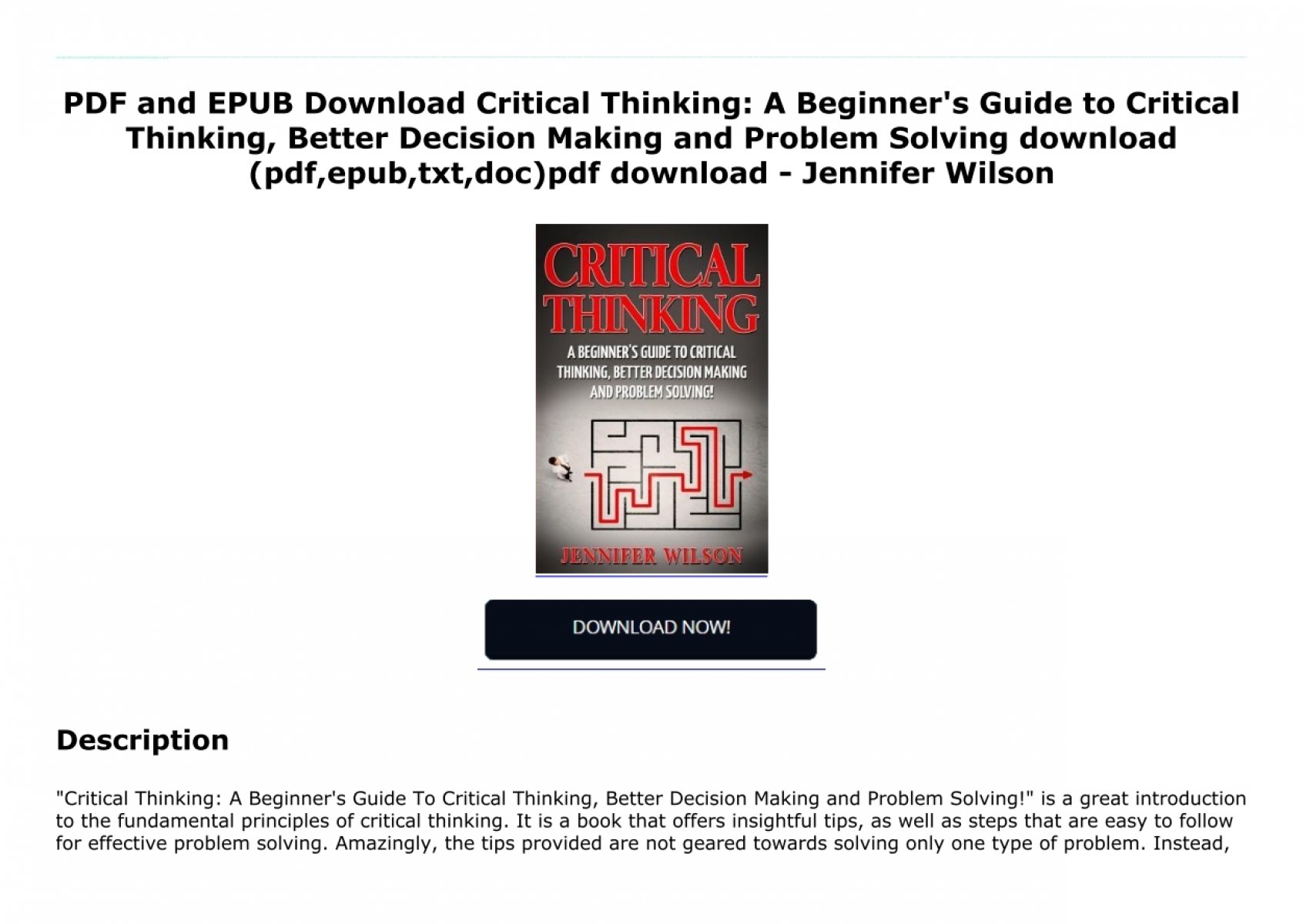 comprehensive guide to critical thinking