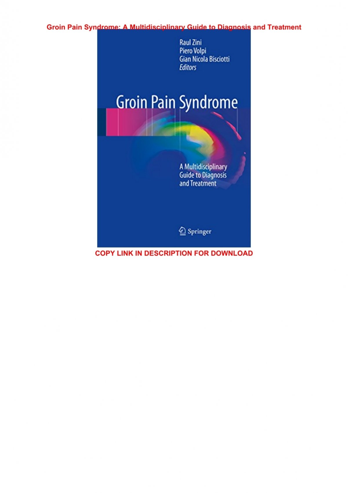 Groin Pain Syndrome: A Mu