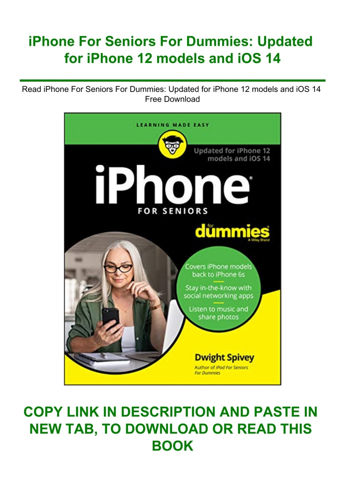 Read iPhone For Seniors For Dummies Updated for iPhone 12 models and ...