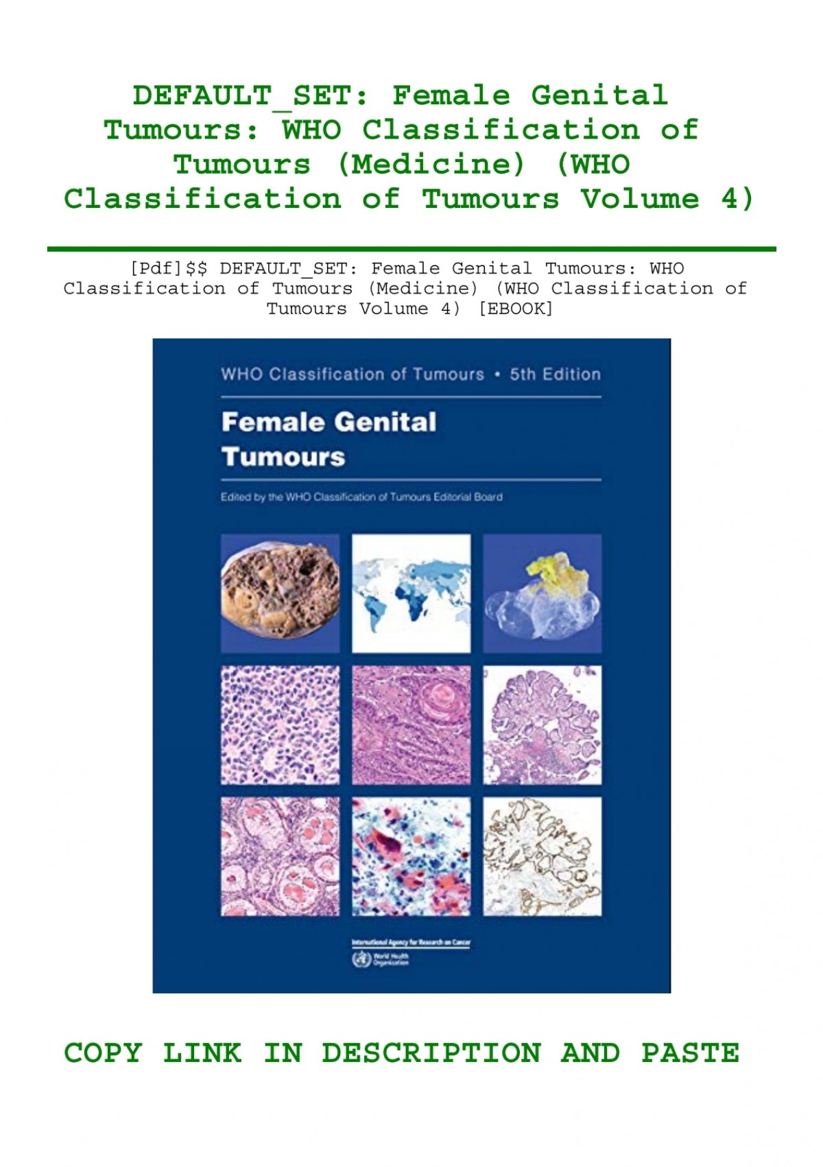 Pdf Defaultset Female Genital Tumours Who Classification Of