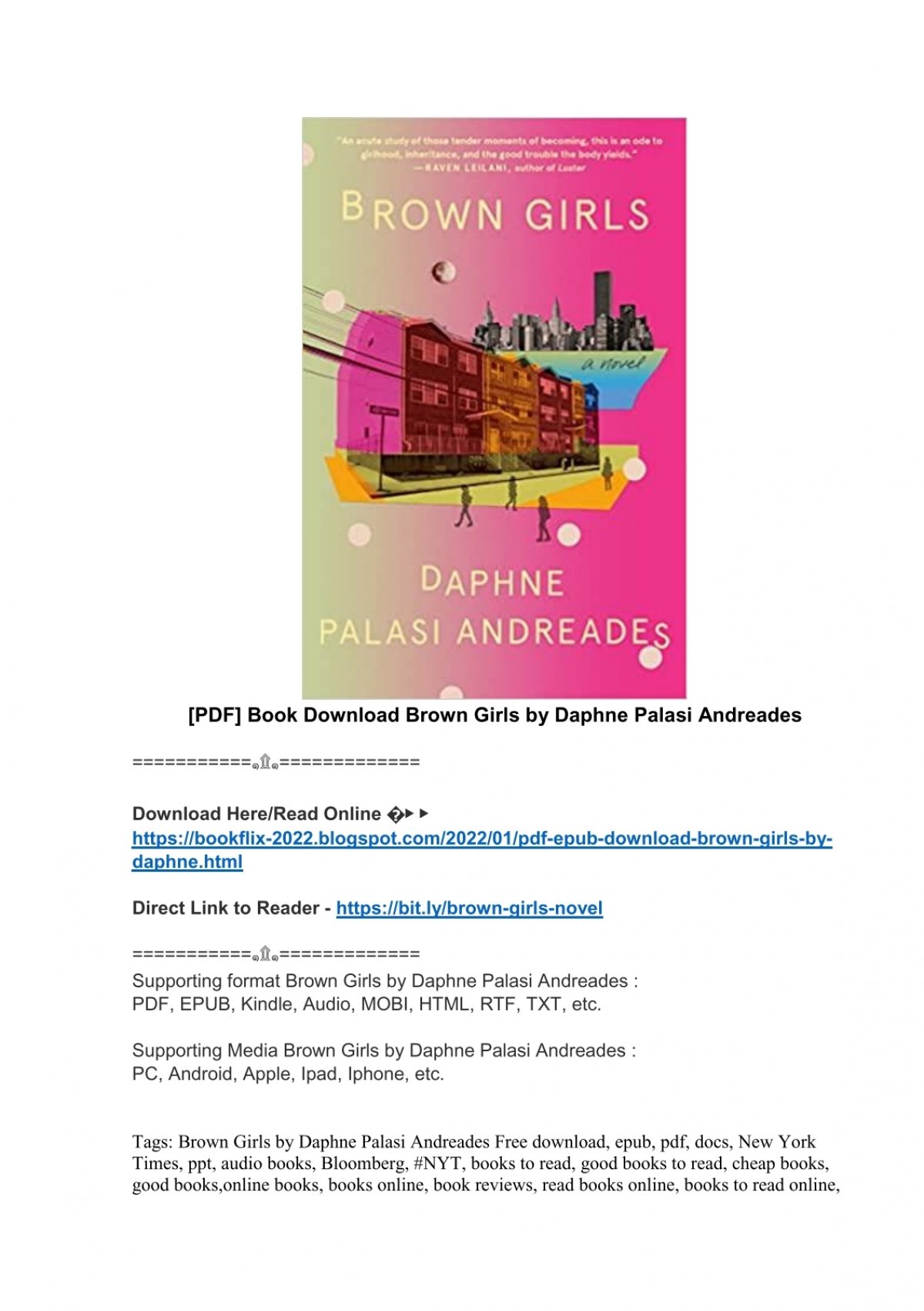 Full Book Pdf Download Brown Girls By Daphne Palasi Andreades