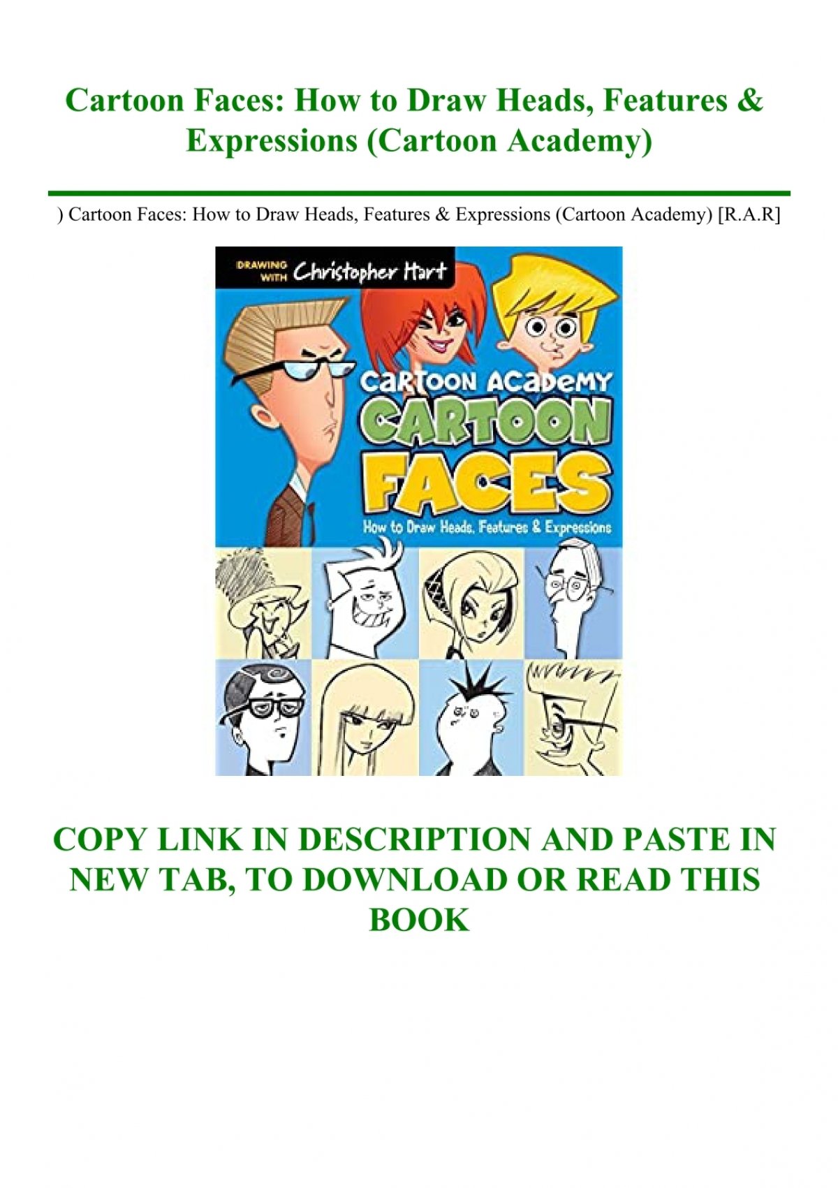 ^READ) Cartoon Faces How to Draw Heads Features &amp; Expressions