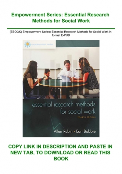 empowerment series research methods for social work