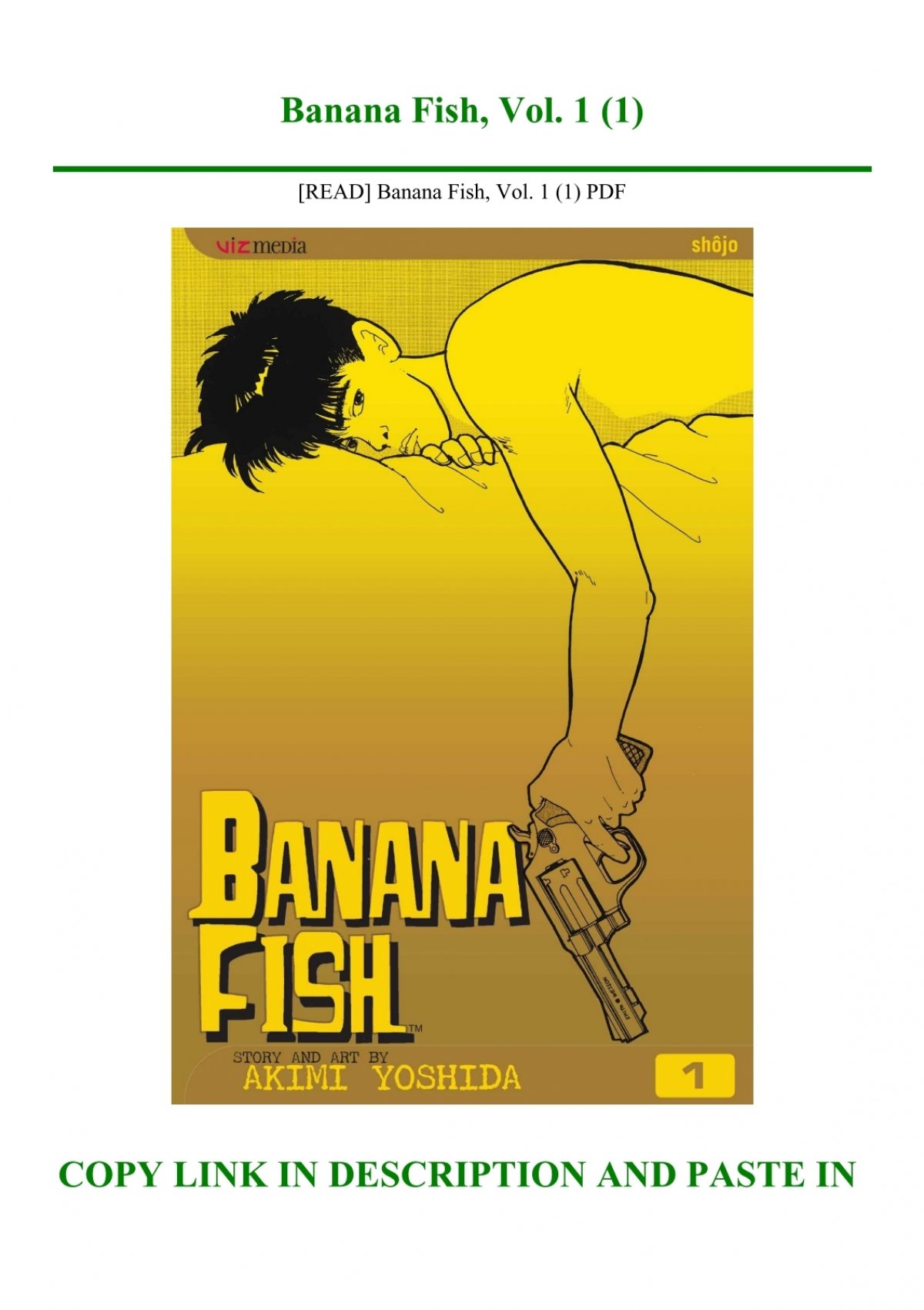  Banana Fish Vol. 1 (Em Portugues do Brasil): 9788542628647: _:  Libros