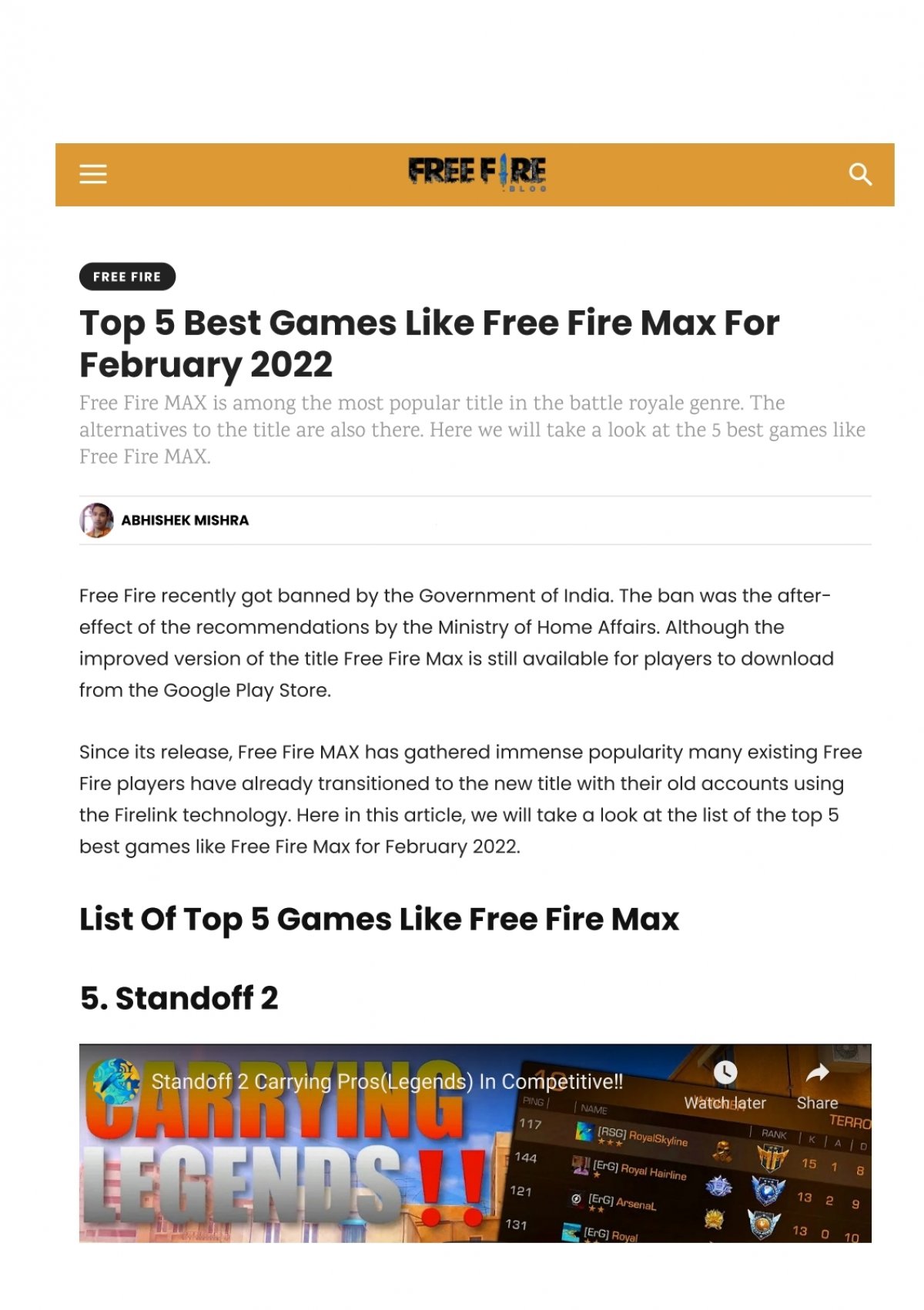Top 5: games parecidos com Free Fire 