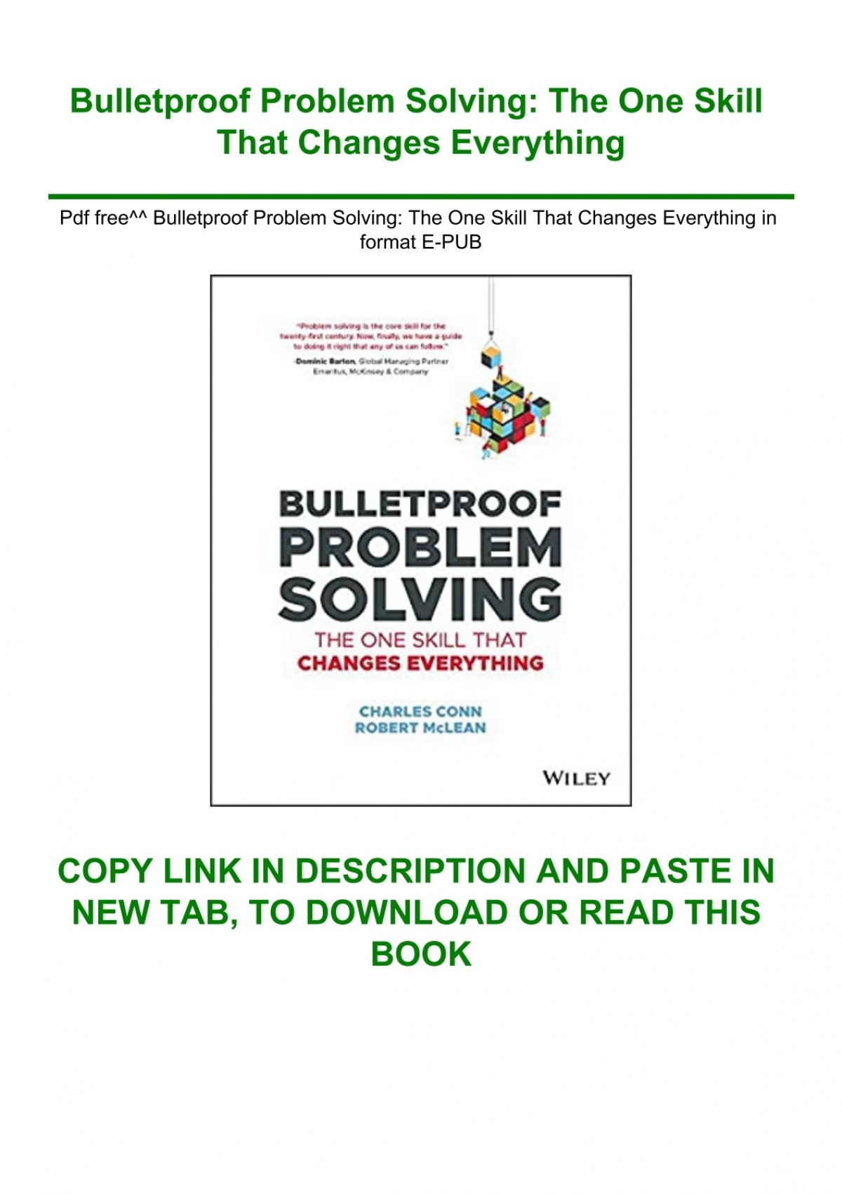 bulletproof problem solving pdf download