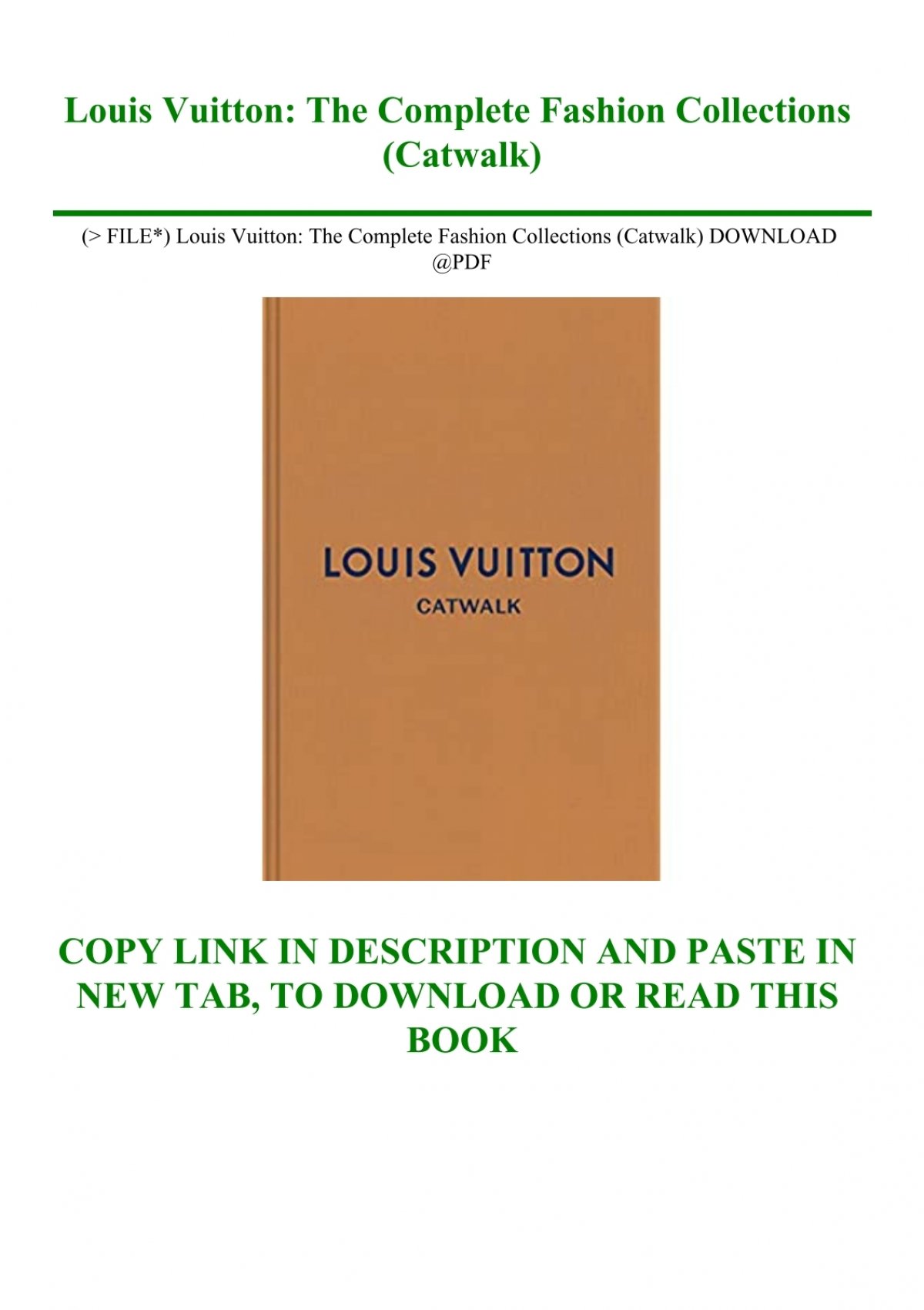 P.D.F. FILE) Louis Vuitton The Complete Fashion Collections