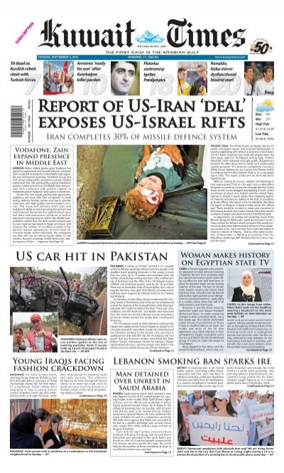 REPORt OF US-IRAN 'dEAl' - Kuwait Times