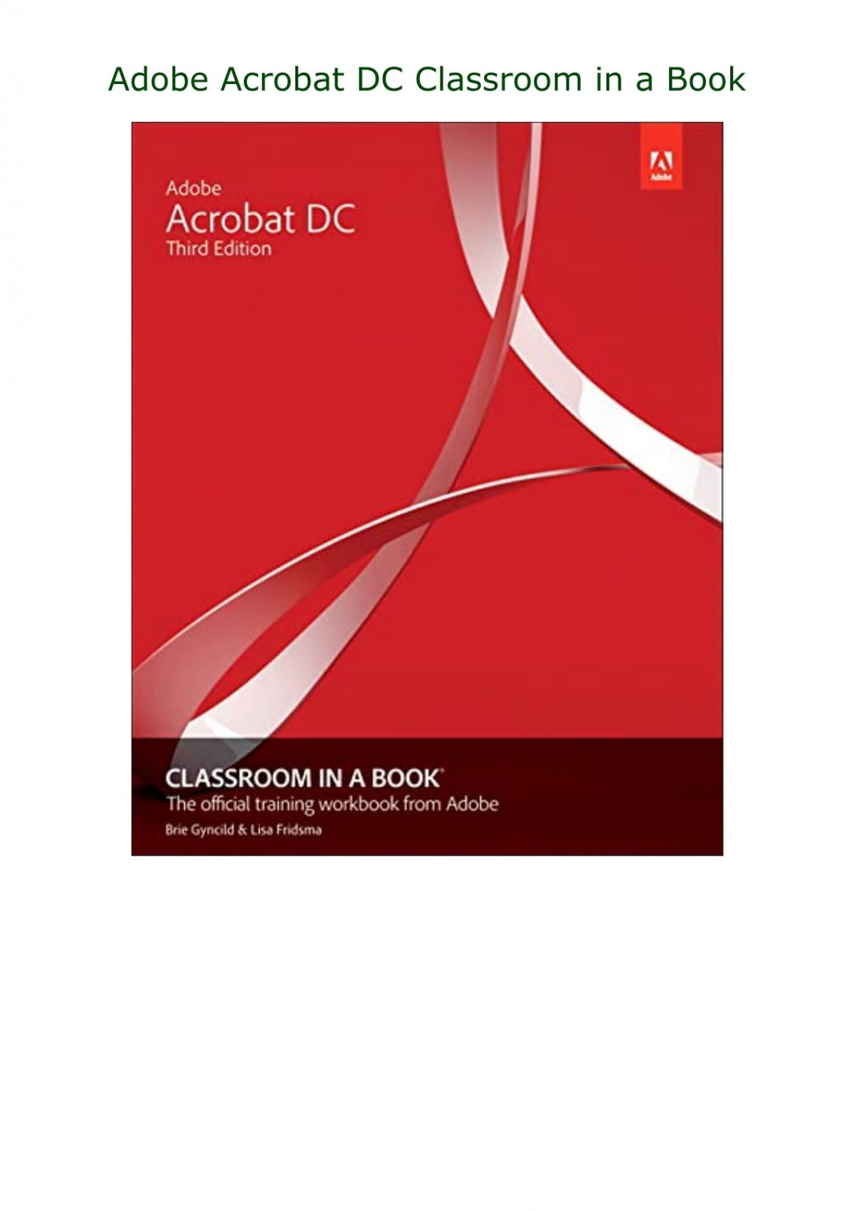 adobe acrobat dc classroom in a book free download