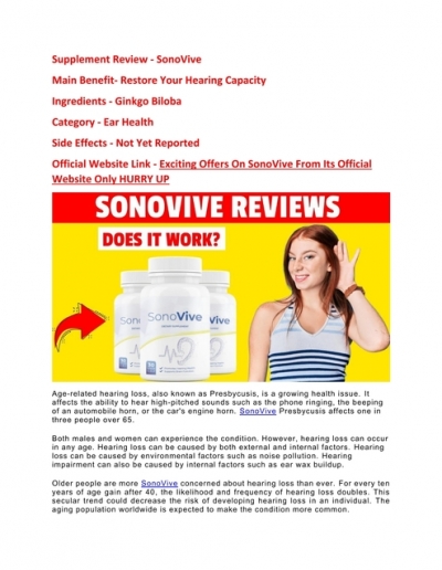 SonoVive: How Does This Ear Health Supplement Work?