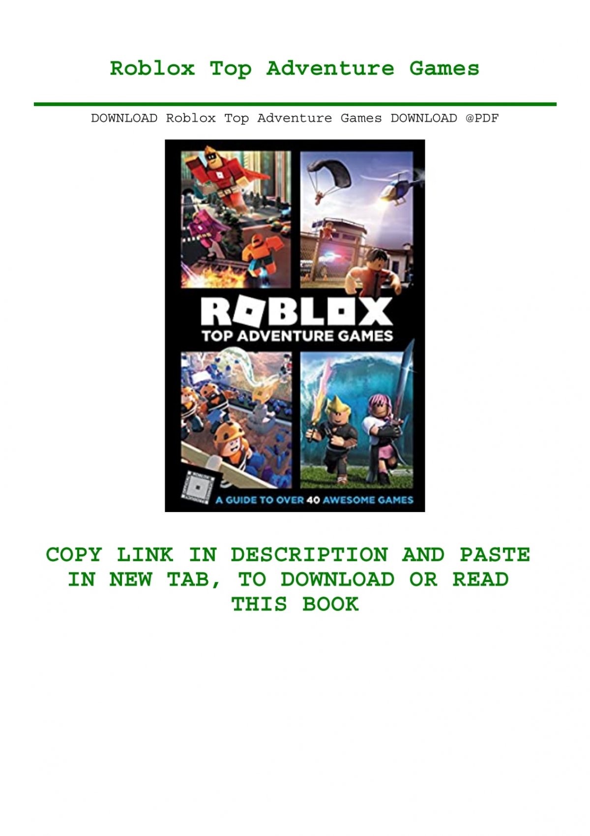 Roblox Top Adventure Games - (roblox) (hardcover) : Target