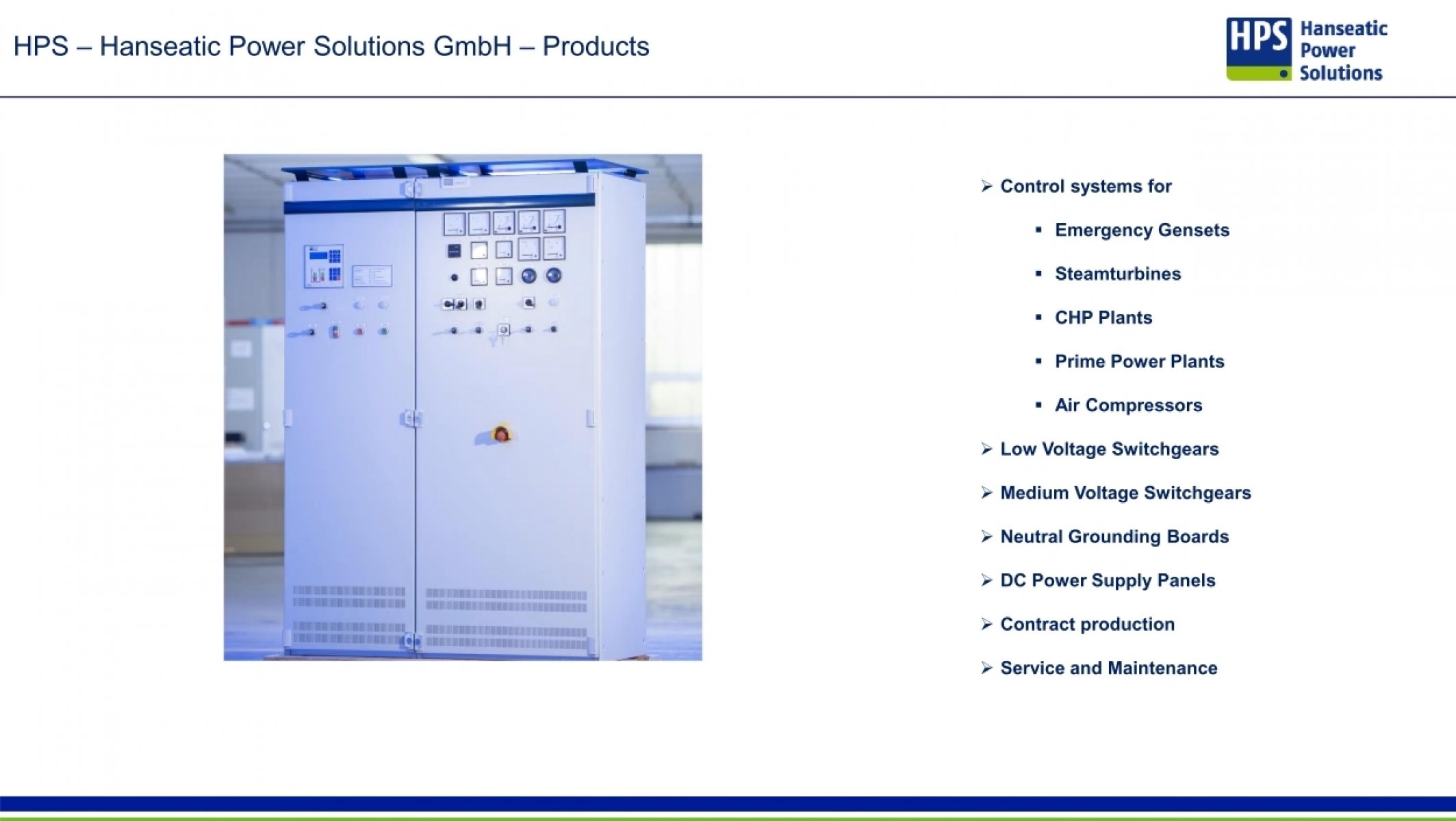 ComAp Product Solutions - HPS - Hanseatic Power Solutions