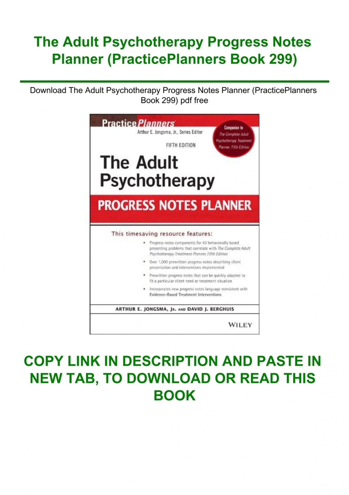 adult psychotherapy homework planner pdf