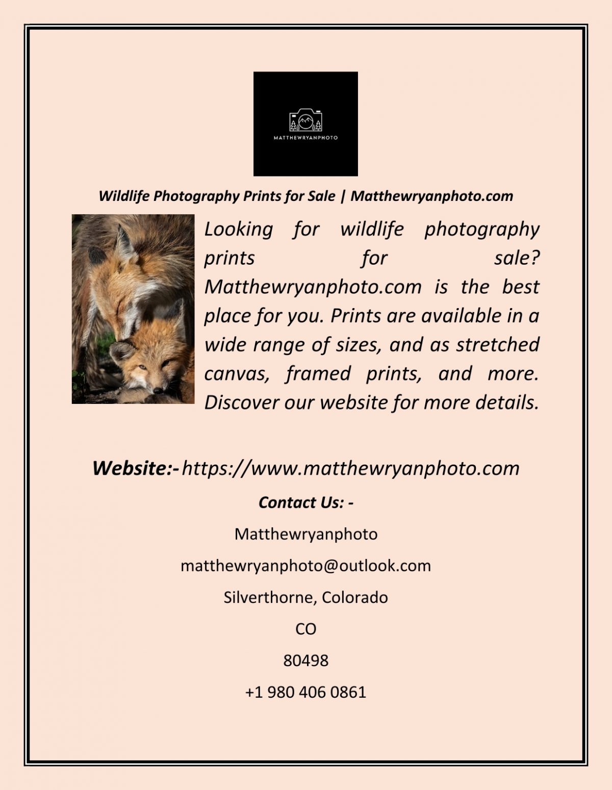 Wildlife Photography Prints for Sale Matthewryanphoto