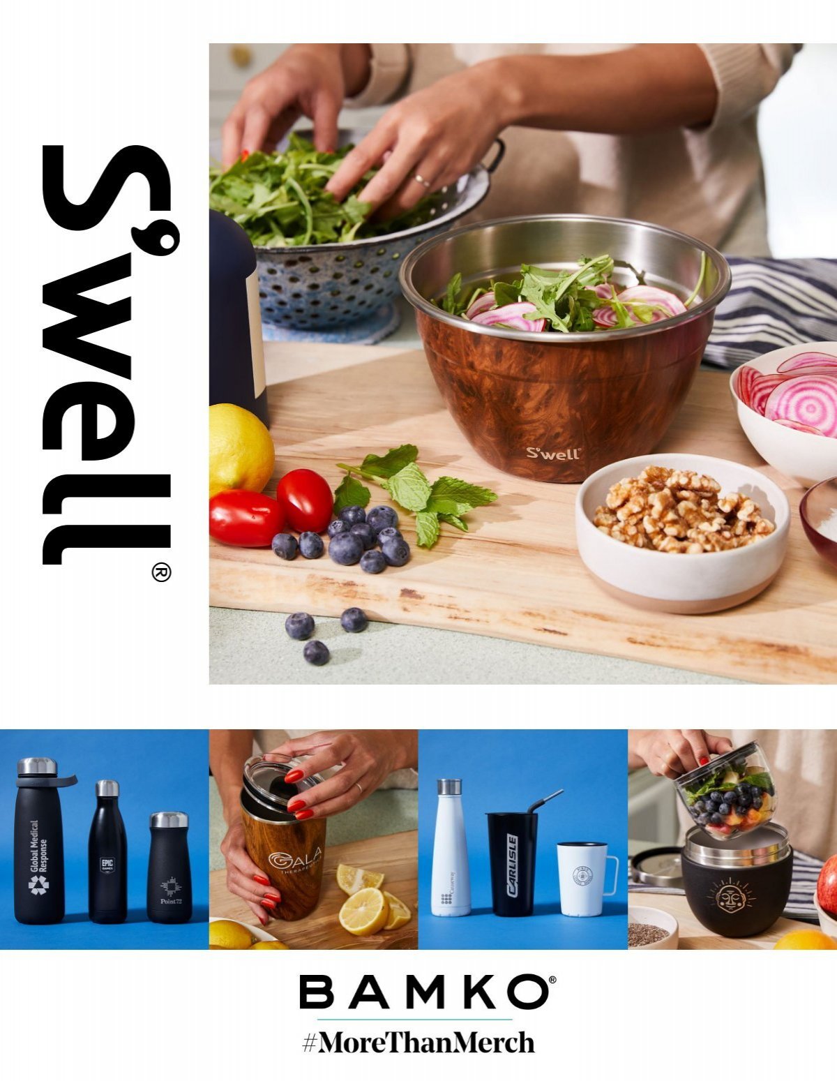  S'well Stainless Steel Salad Bowl Kit - 64oz, Teakwood - Comes  with 2oz Condiment Container and Removable Tray for Organization -  Leak-Proof, Easy to Clean, Dishwasher Safe : Sports & Outdoors