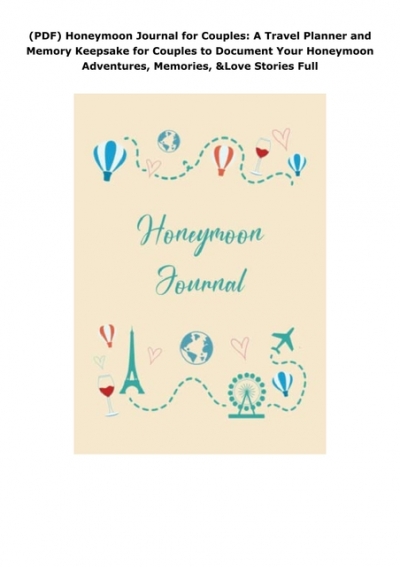PDF) Honeymoon Journal for Couples: A Travel Planner and Memory