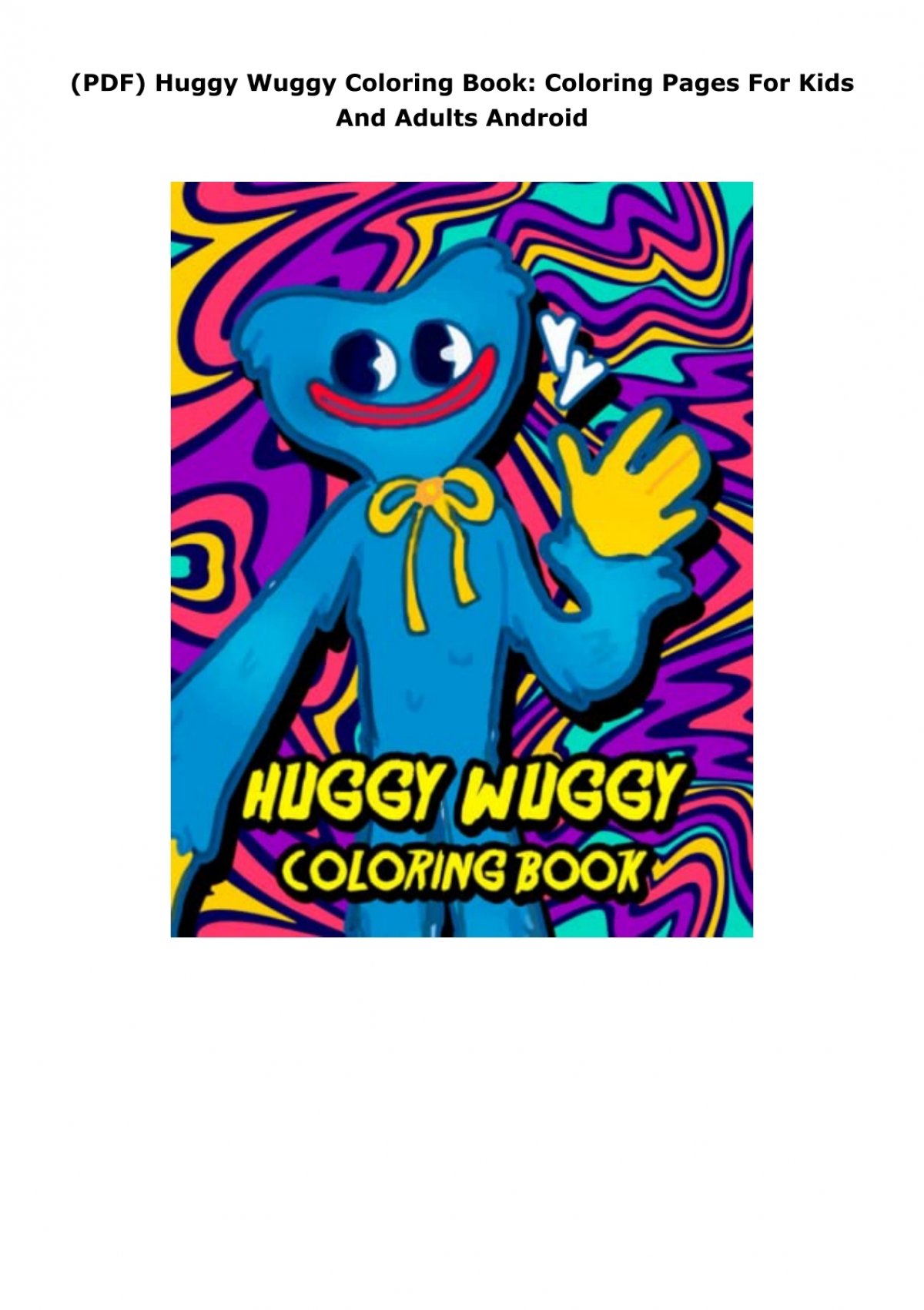 Huggy wuggy coloring book