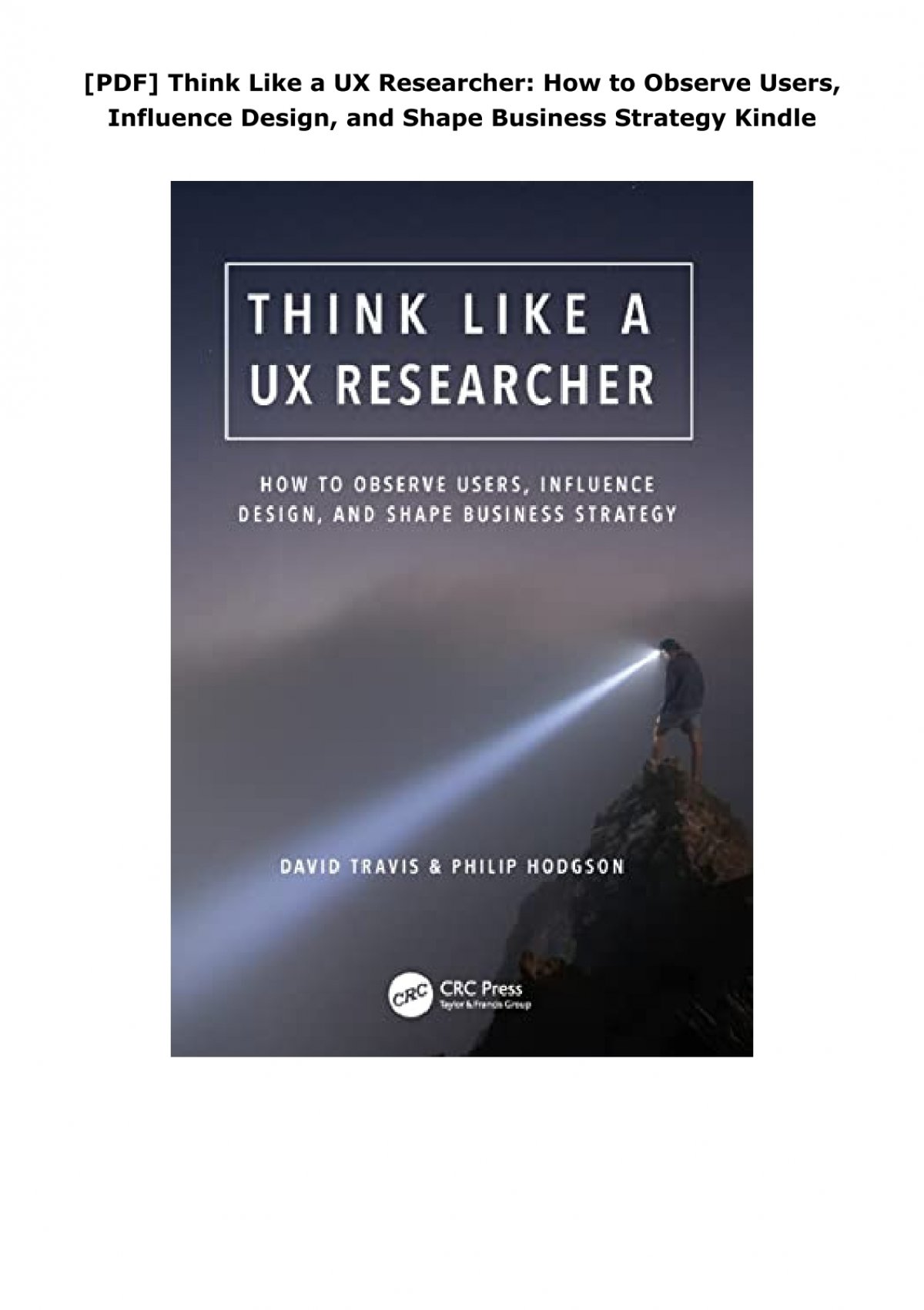 think like a ux researcher pdf