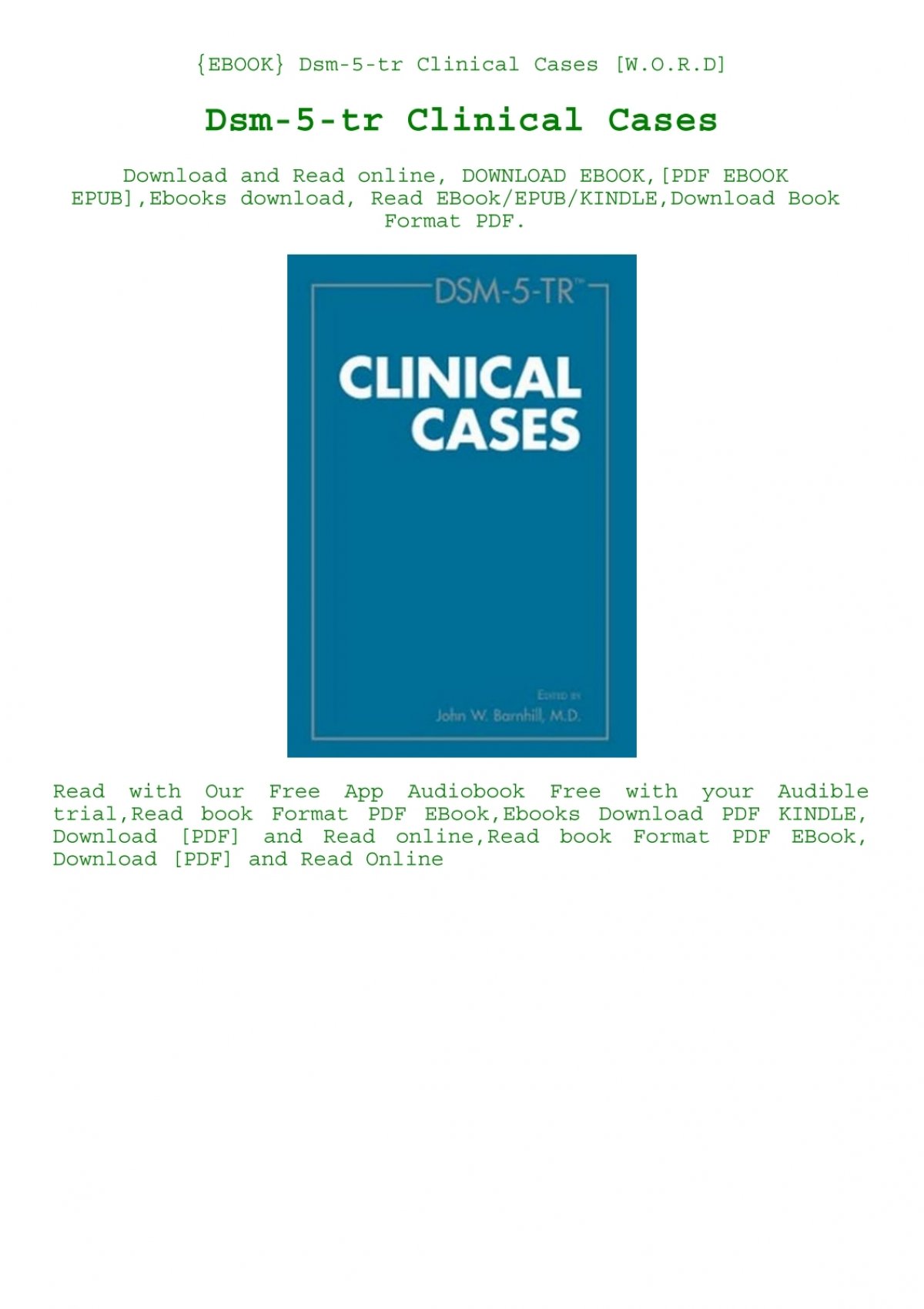 EBOOK} Dsm-5-tr Clinical Cases [W.O.R