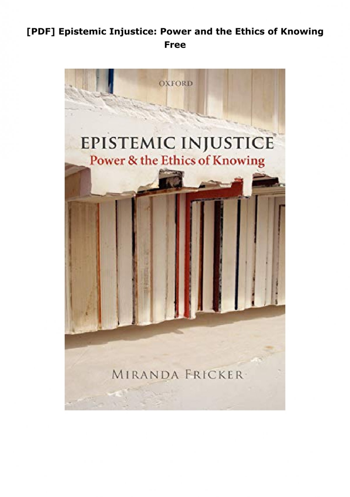 epistemic injustice essay