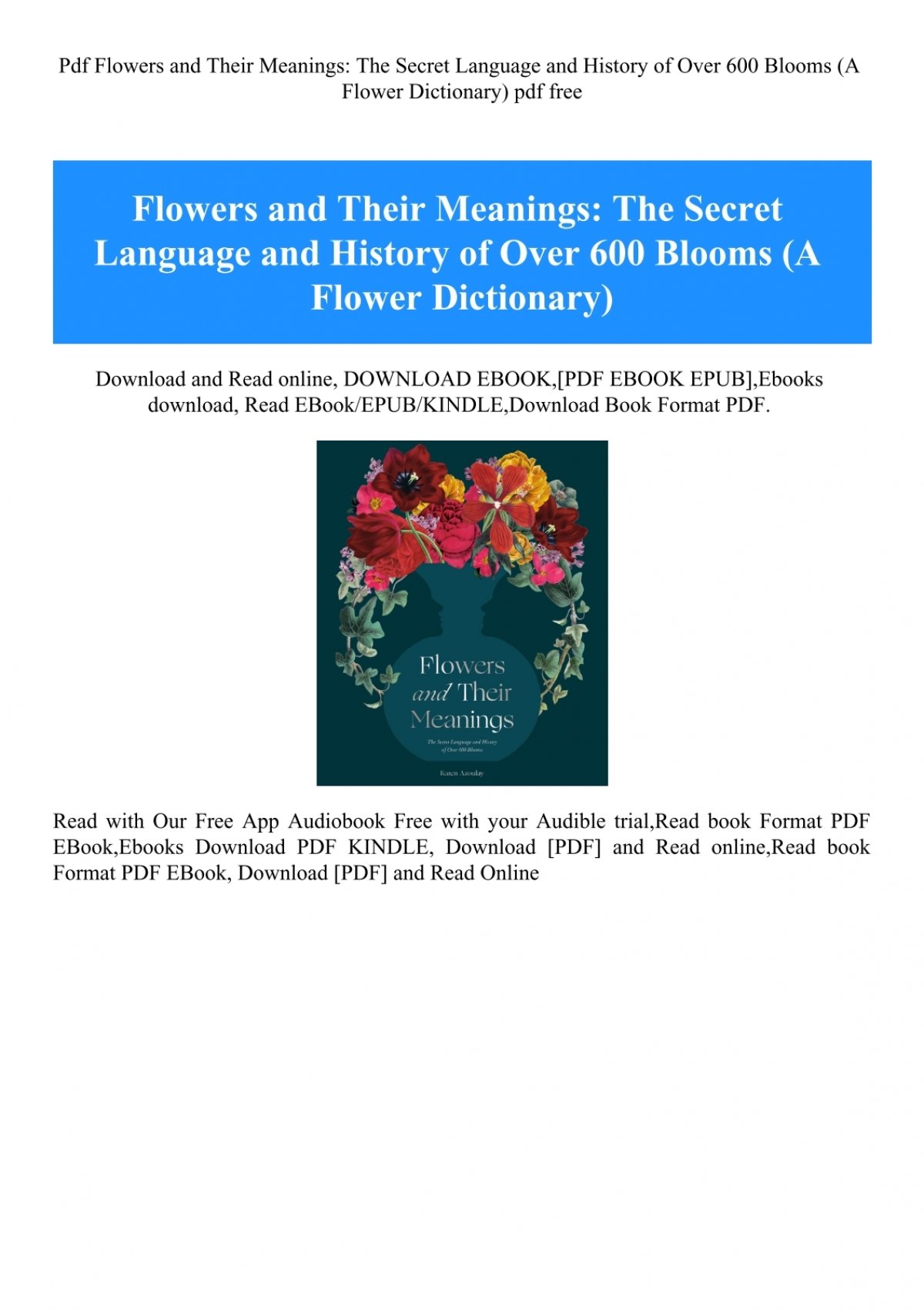 Pdf Flowers And Their Meanings The